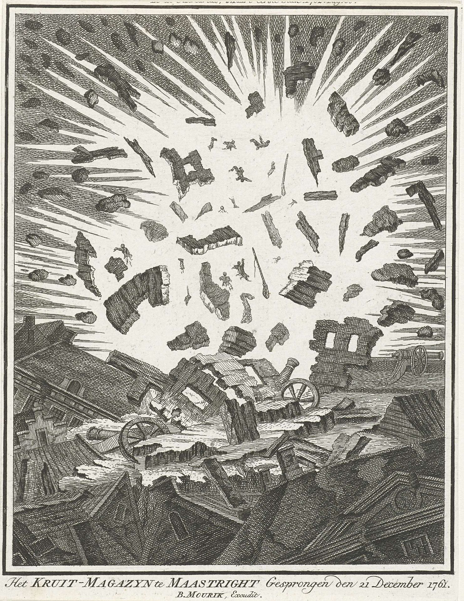 Ontploffing van het kruitmagazijn te Maastricht, 1761 by Anonymous