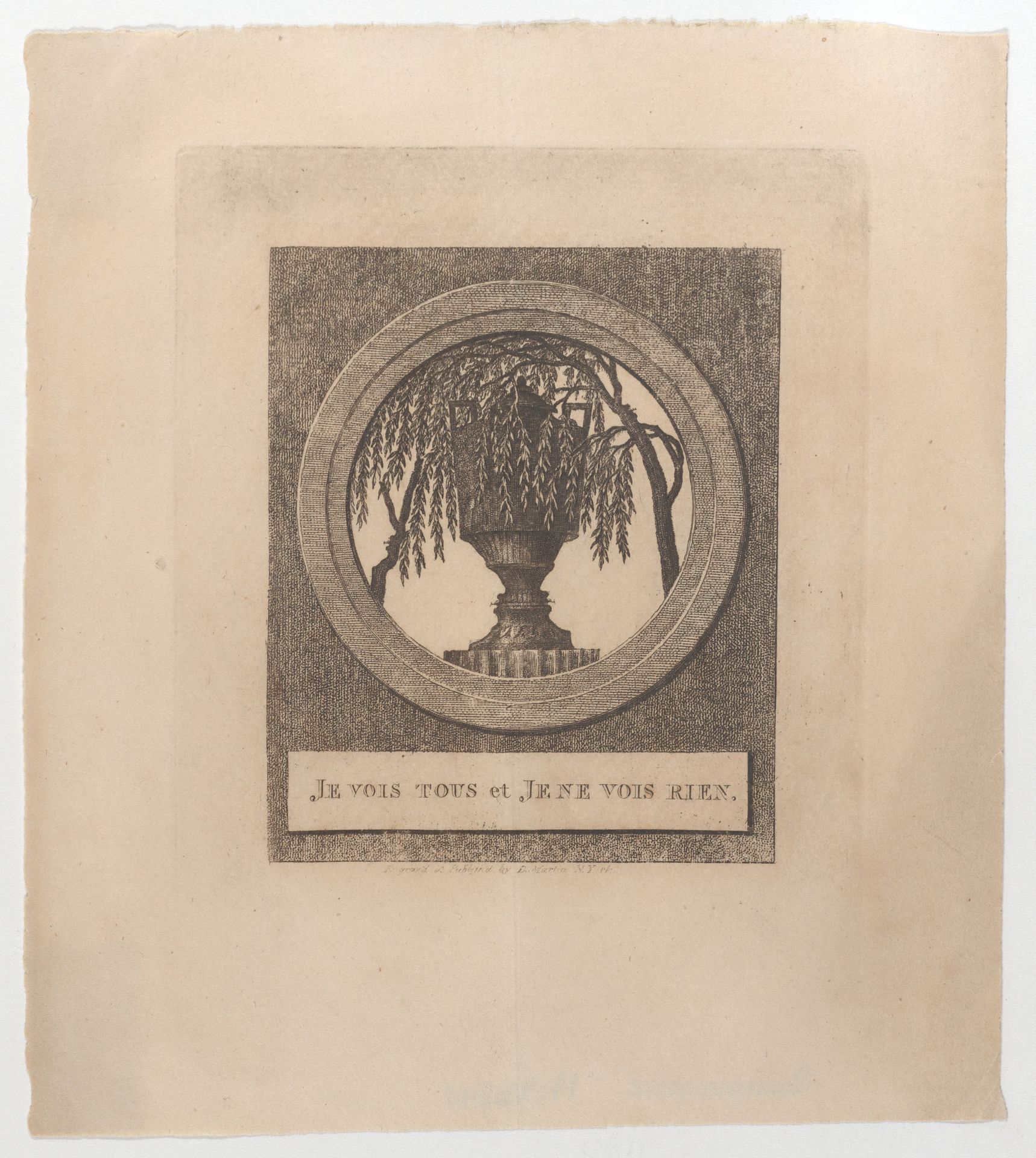 I see everything and I see nothing (Je vois tout et je ne vois rien), with hidden silhouettes of the French royal family by D. Martin