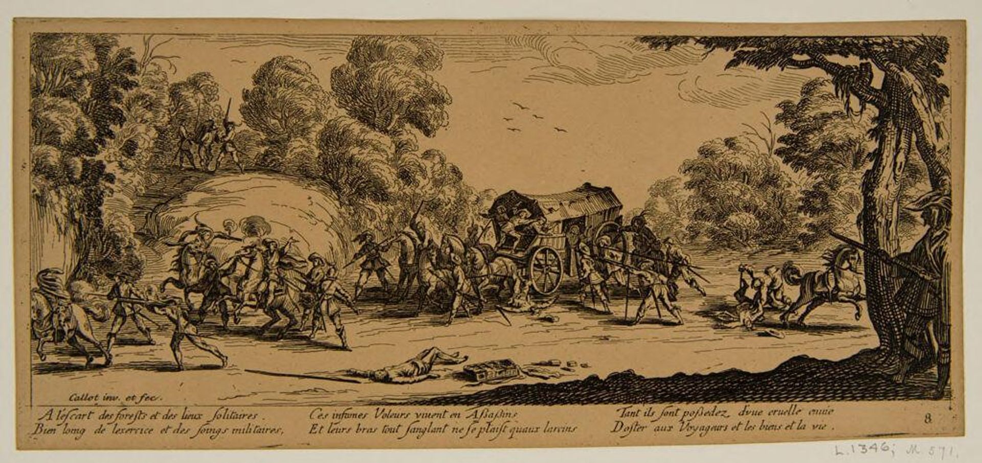 Soldiers Attacking Travelers by Jacques Callot