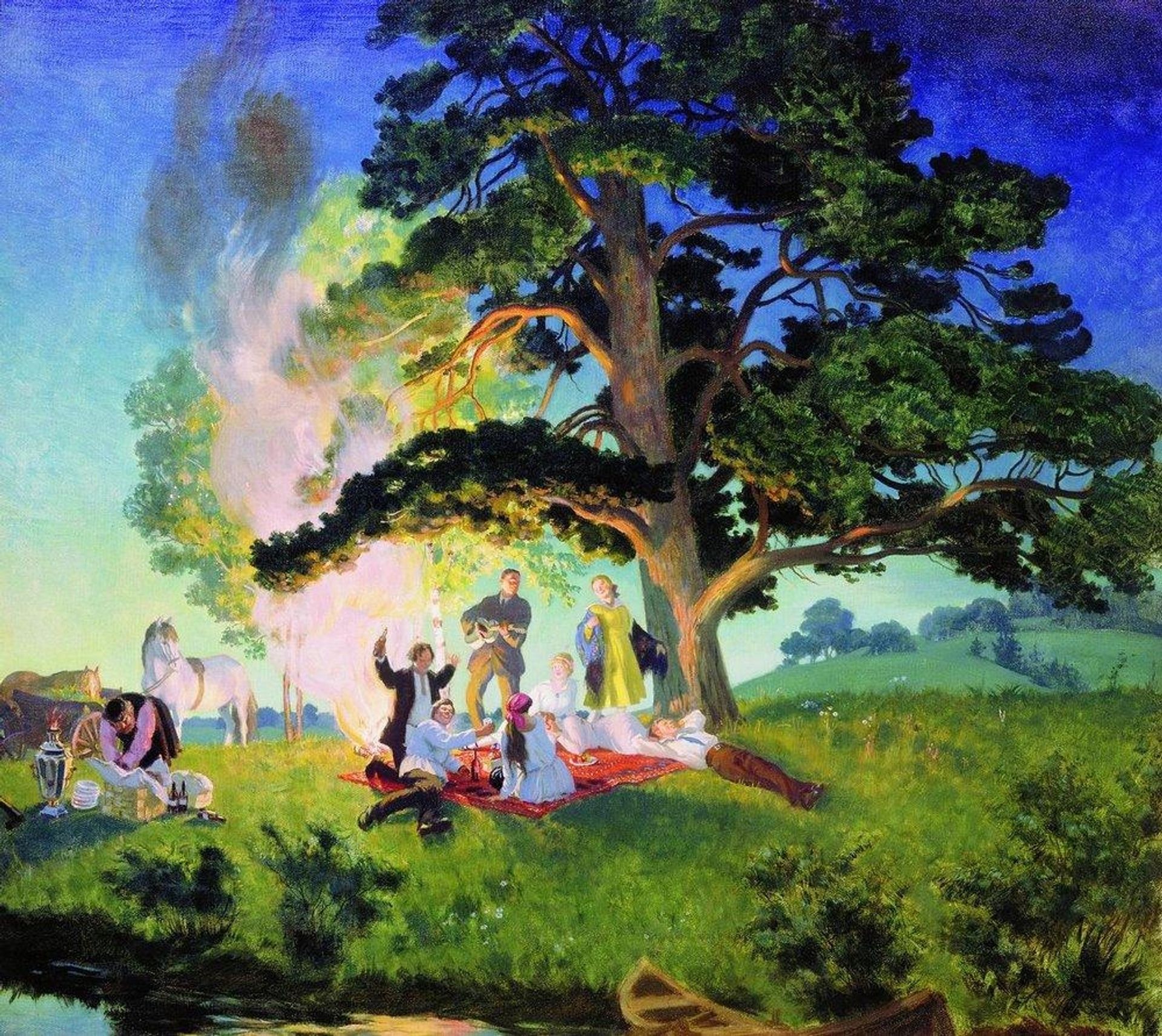 Picnic by Boris Kustodiev