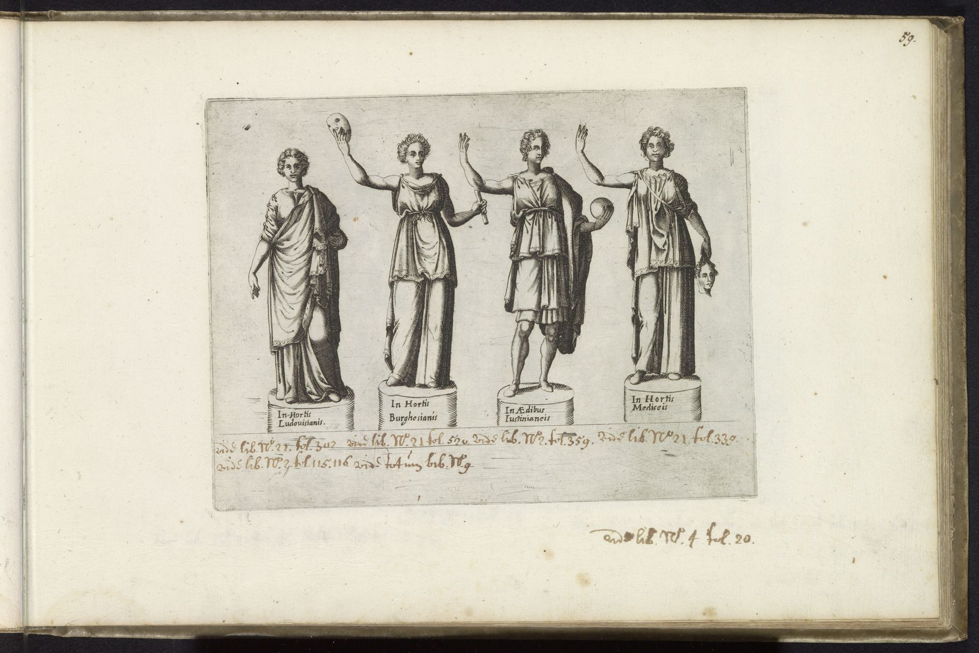 Sculpturen van nimfen of muzen by Anonymous