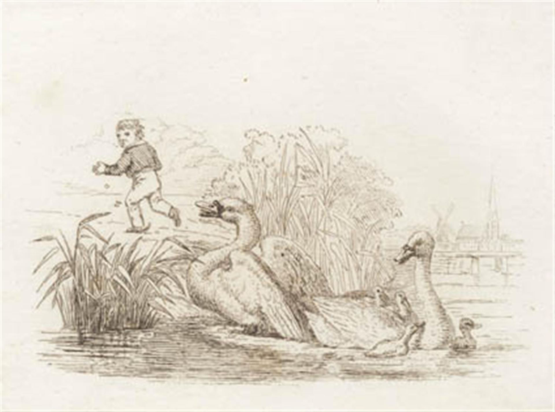 Illustration til "Halvhundrede Fabler for Børn" af Hey by Martinus Rørbye