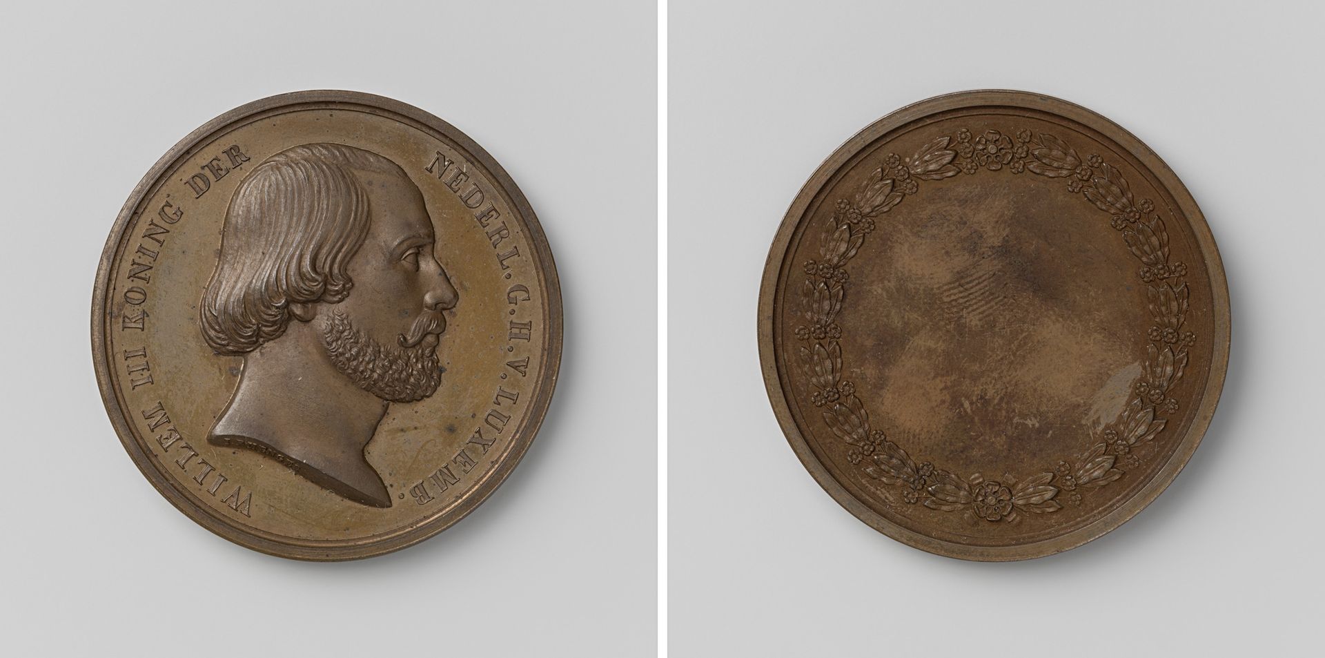 Willem III, koning der Nederlanden, penning van de derde grootte by Johan Philip Menger