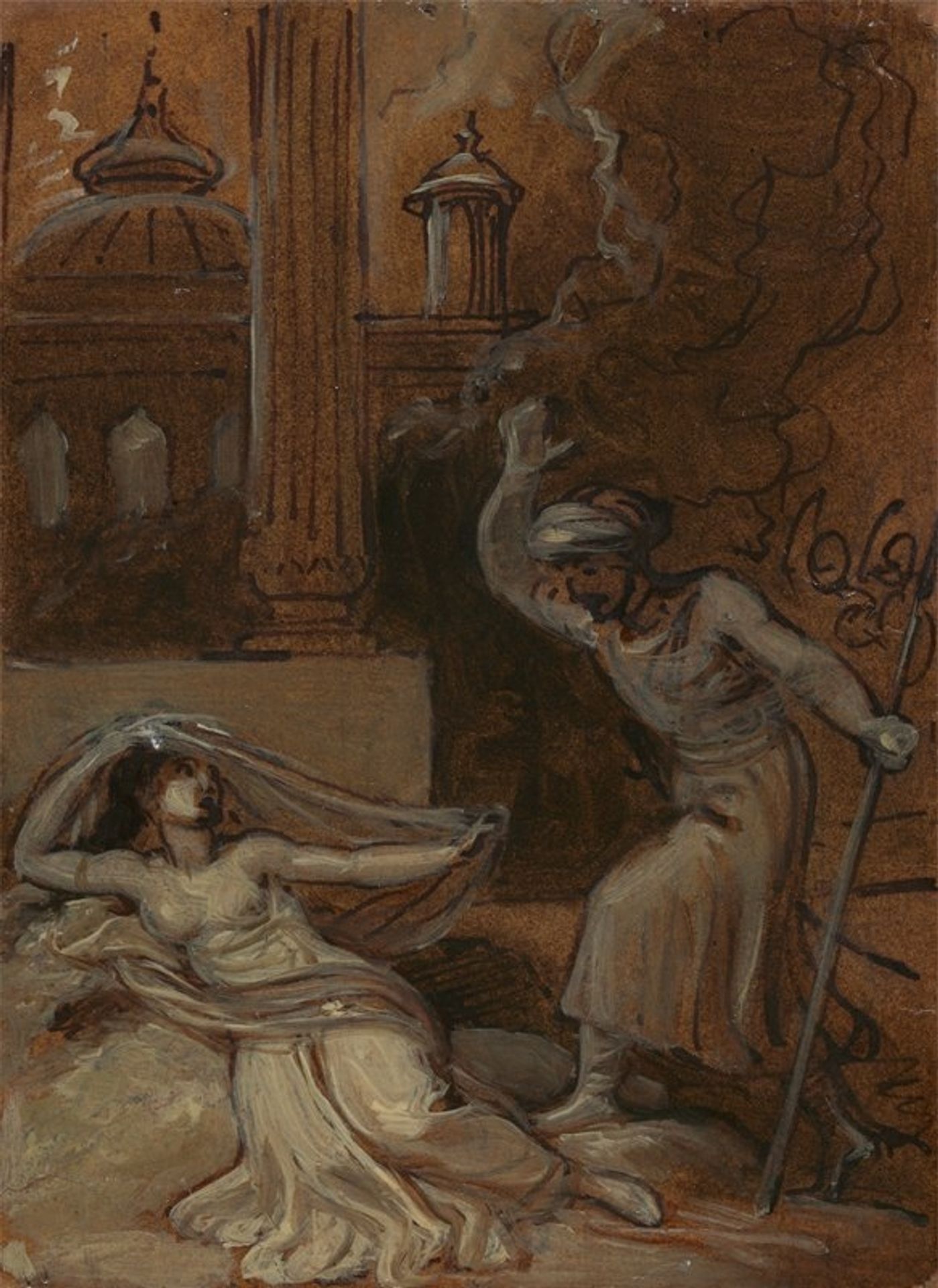 Illustration for an Eastern Romance, possibly ‘The Arabian Nights’ by Robert Smirke