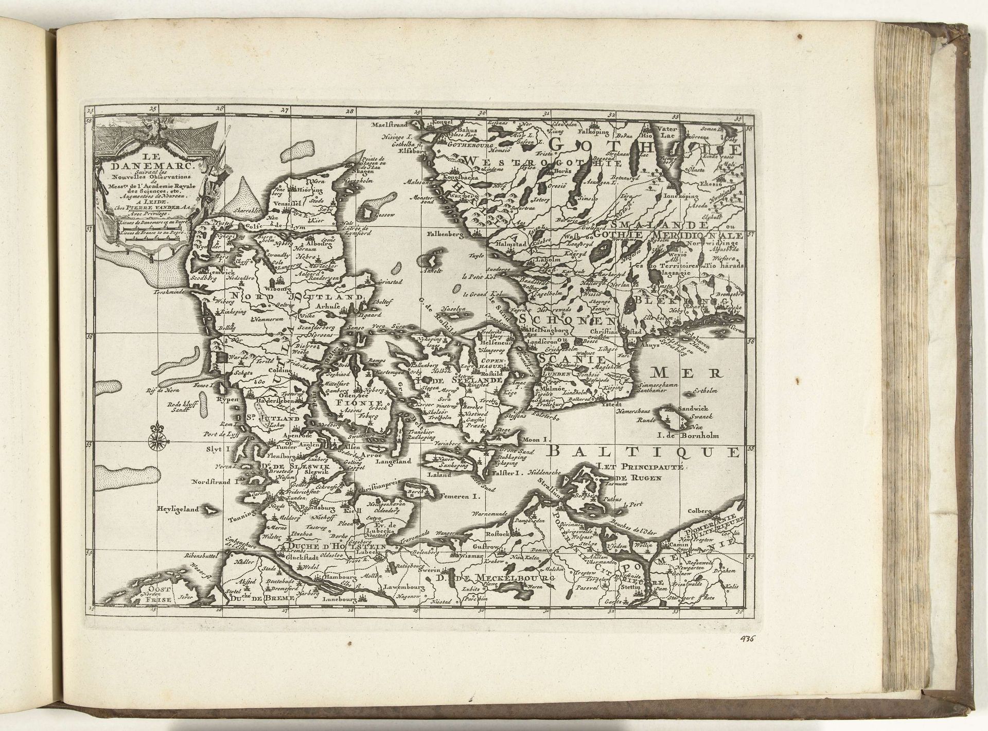Kaart van Denemarken, 1726 by Anonymous