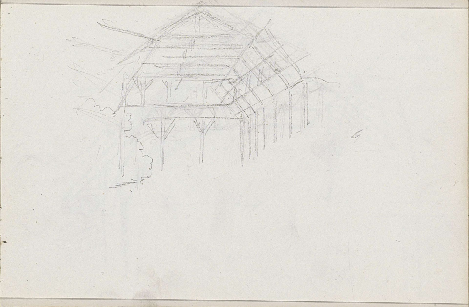 Constructie van houten balken by Isaac Gosschalk