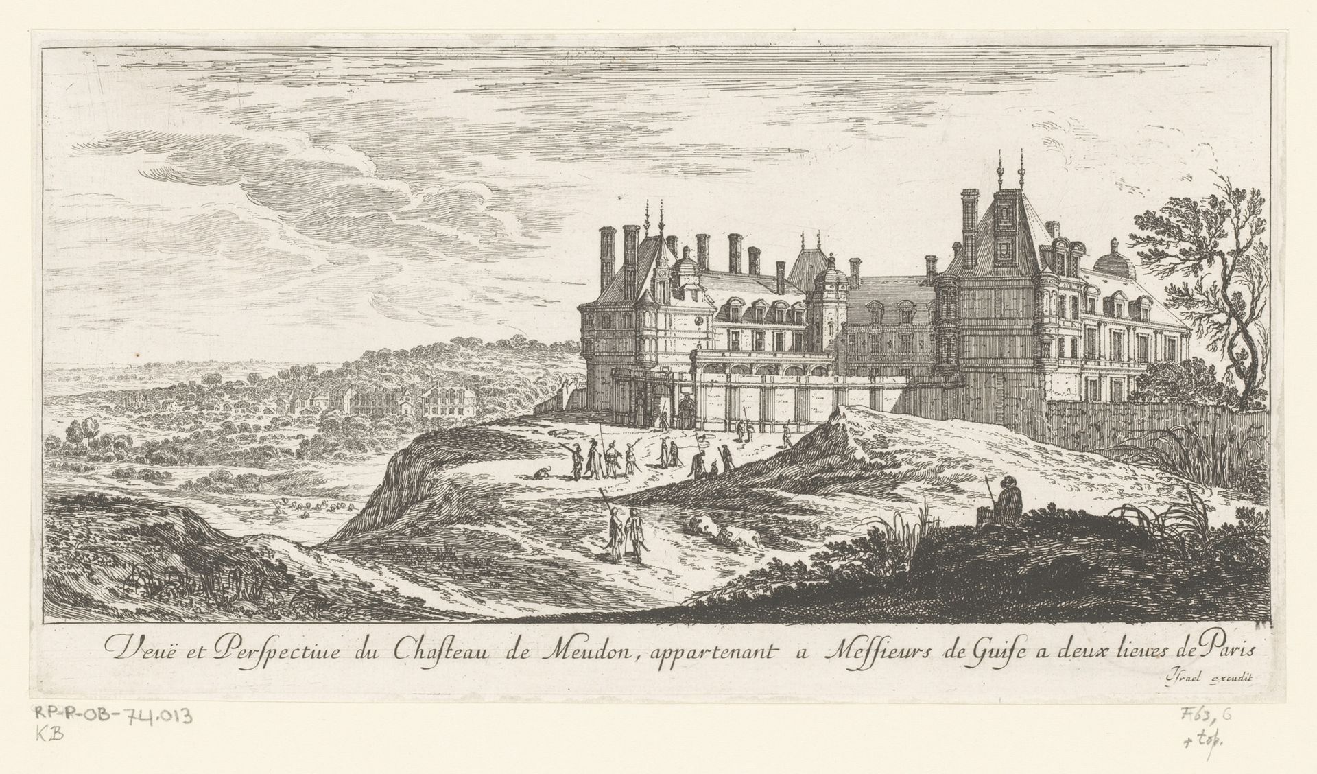 Gezicht op het kasteel van Meudon by Israel Silvestre