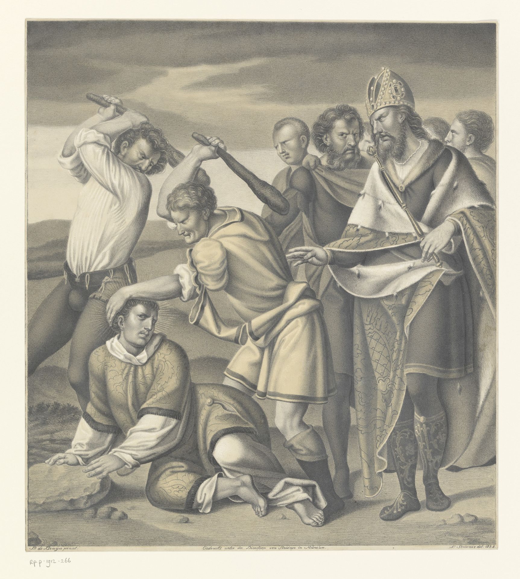 Marteldood van de heilige Ewald by Johann Nepomuk Strixner