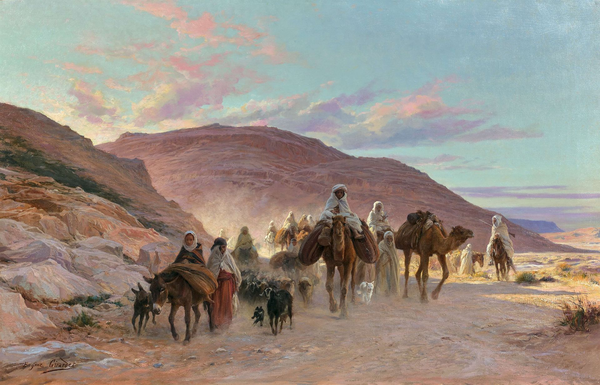 Une Caravane Dans Le Désert by Eugène Girardet
