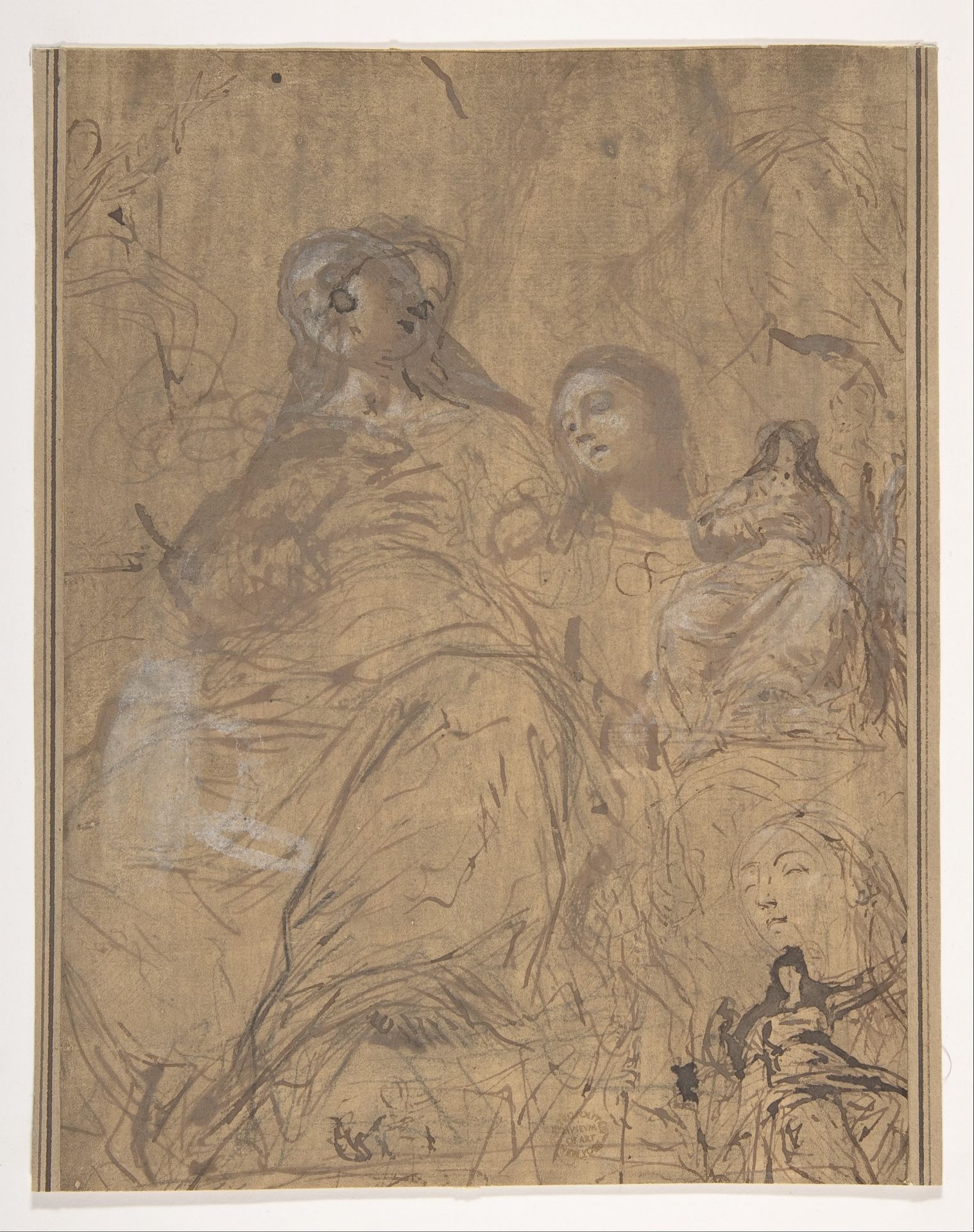 Studies for the Assumption of the Virgin by Juan Carreno de Miranda