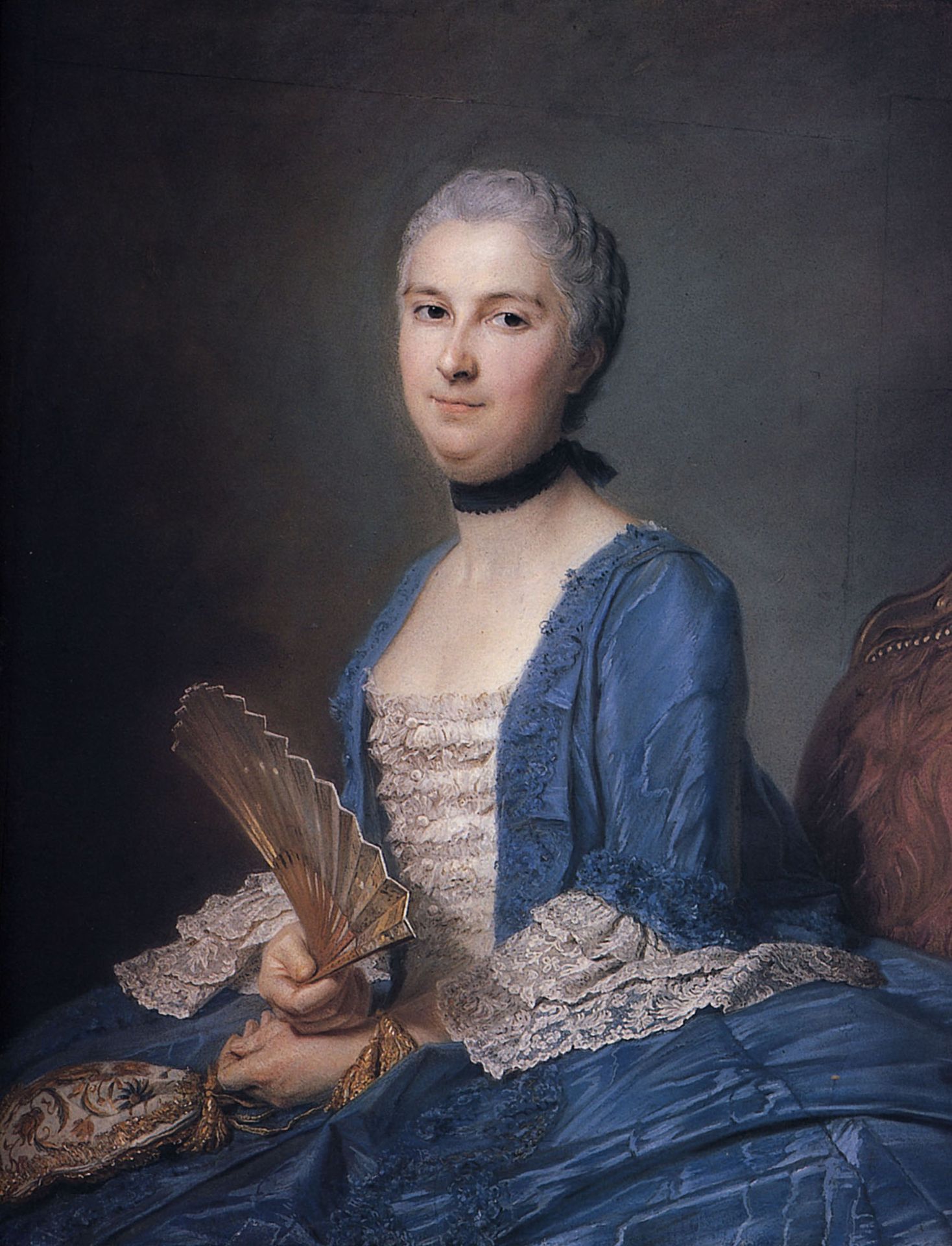 Mary Magdalene Mazade, wife of Antoine Gaspard Grimoldi of Reyniere by Maurice Quentin de La Tour