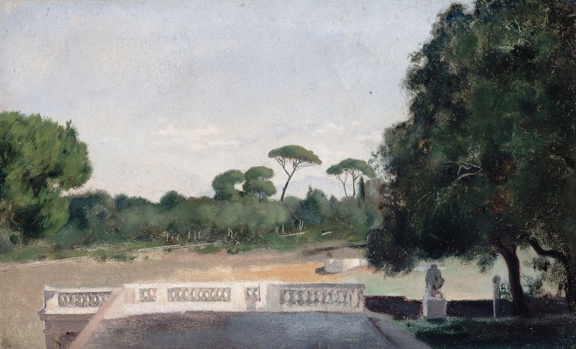 Jardins de la Villa Borghèse vus depuis la Villa Médicis à Rome by Jean-Jacques Henner