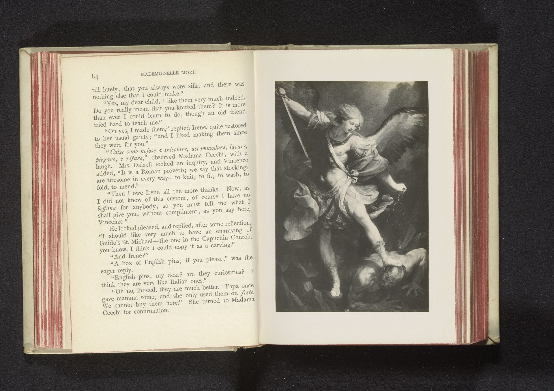 Fotoreproductie van een schilderij, voorstellende de aartsengel Michaël vertrapt Satan by Anonymous