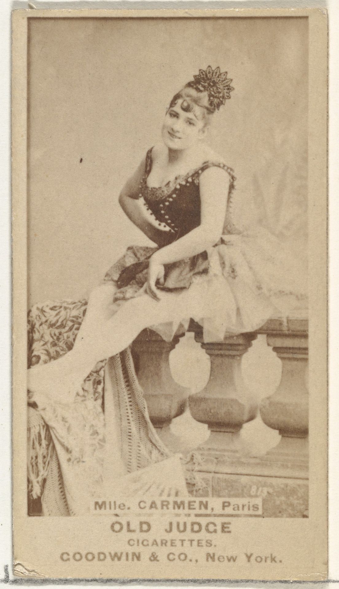 Mlle. Carmen, Paris, from the Actors and Actresses series (N171) for Old Judge Cigarettes by Goodwin & Company