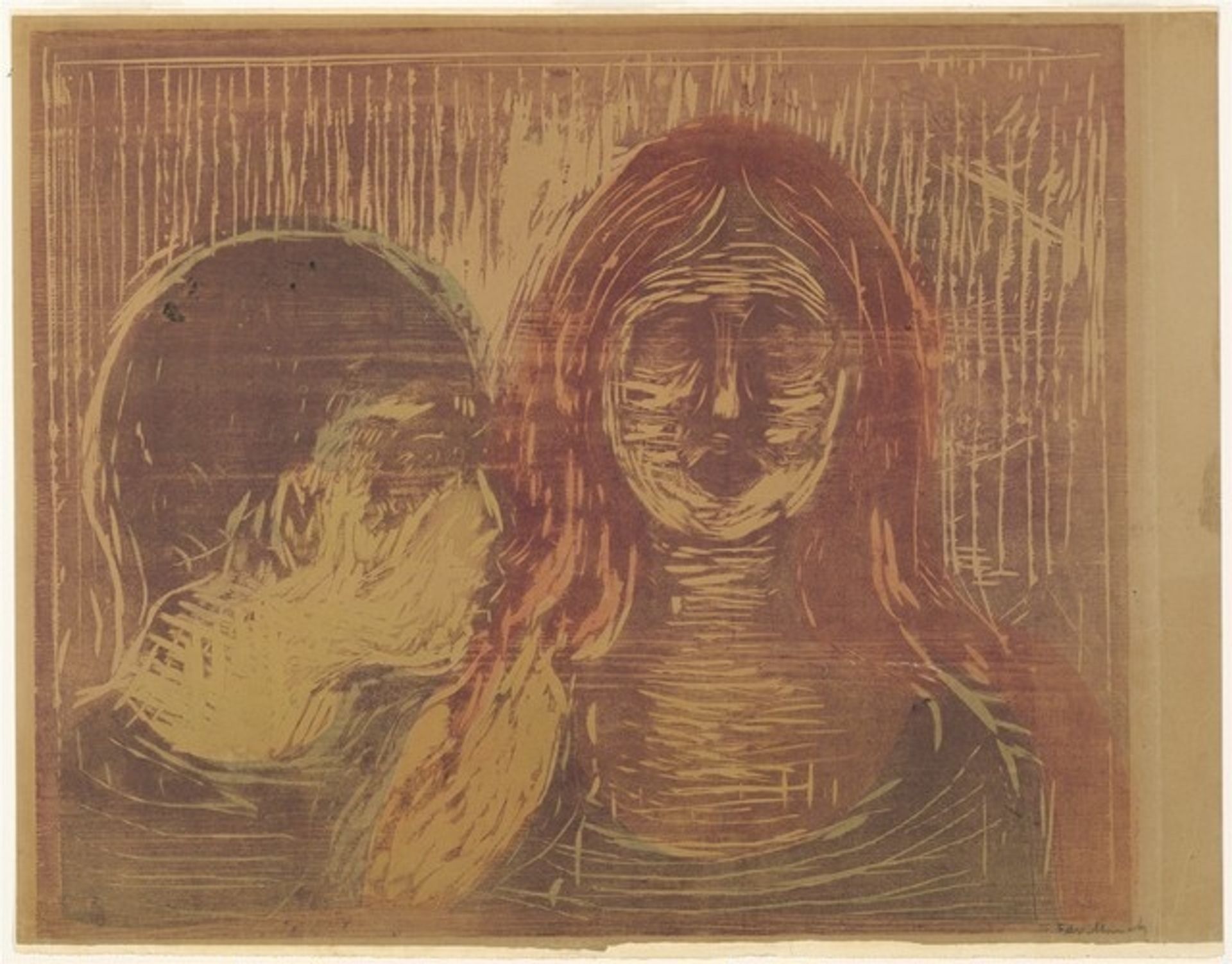 Kiss on the Hair by Edvard Munch