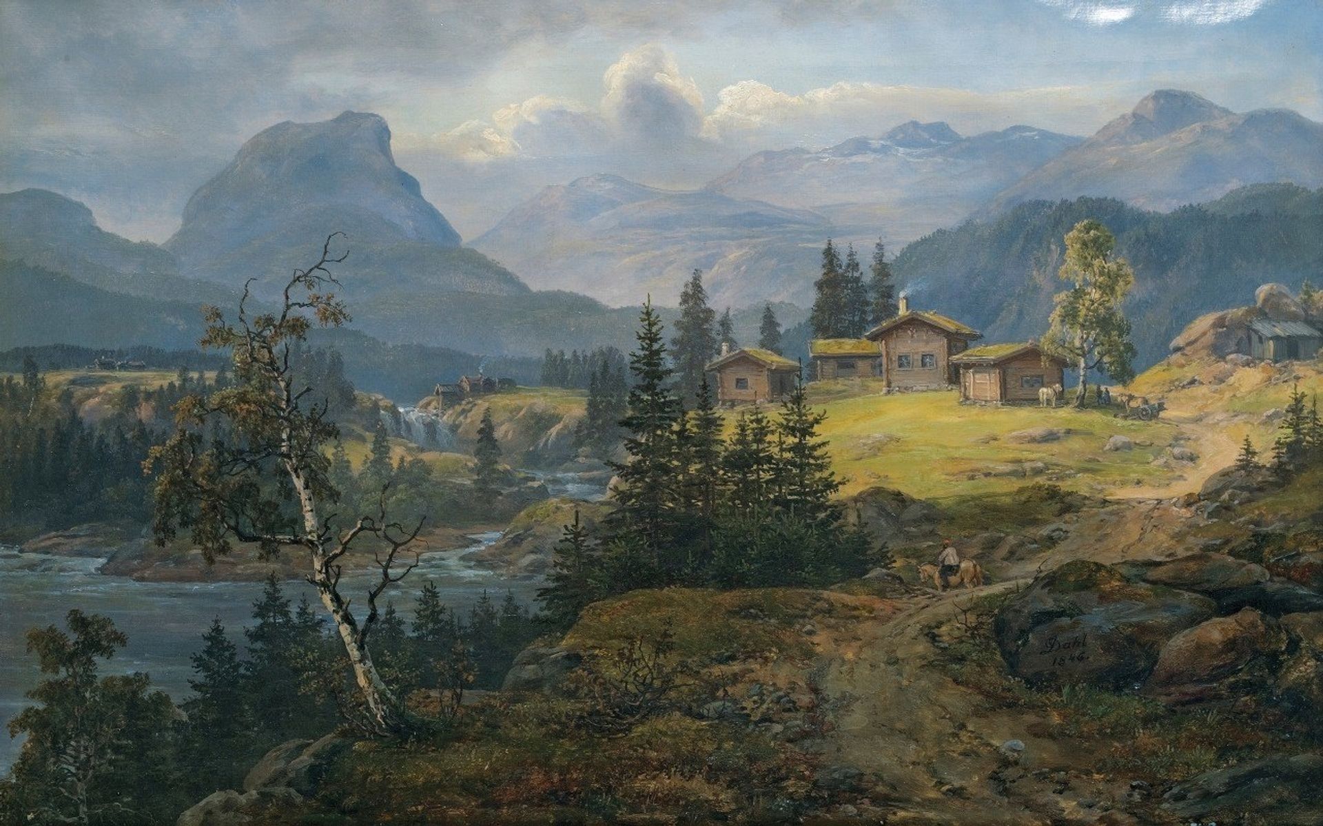 View Of Øylo Farm, Valdres by Johan Christian Dahl