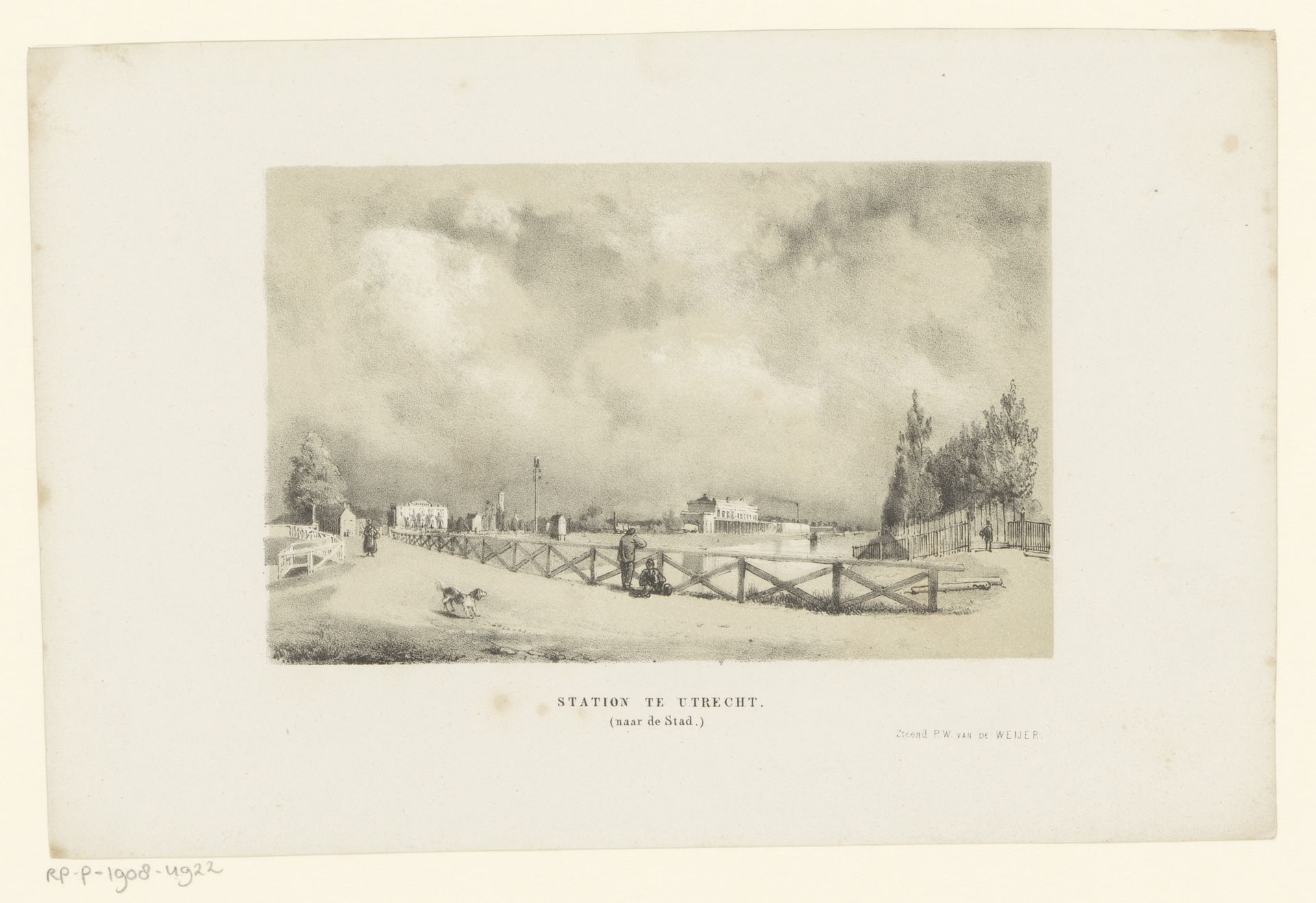 Gezicht op het treinstation in Utrecht by Pieter Wilhelmus van de Weijer