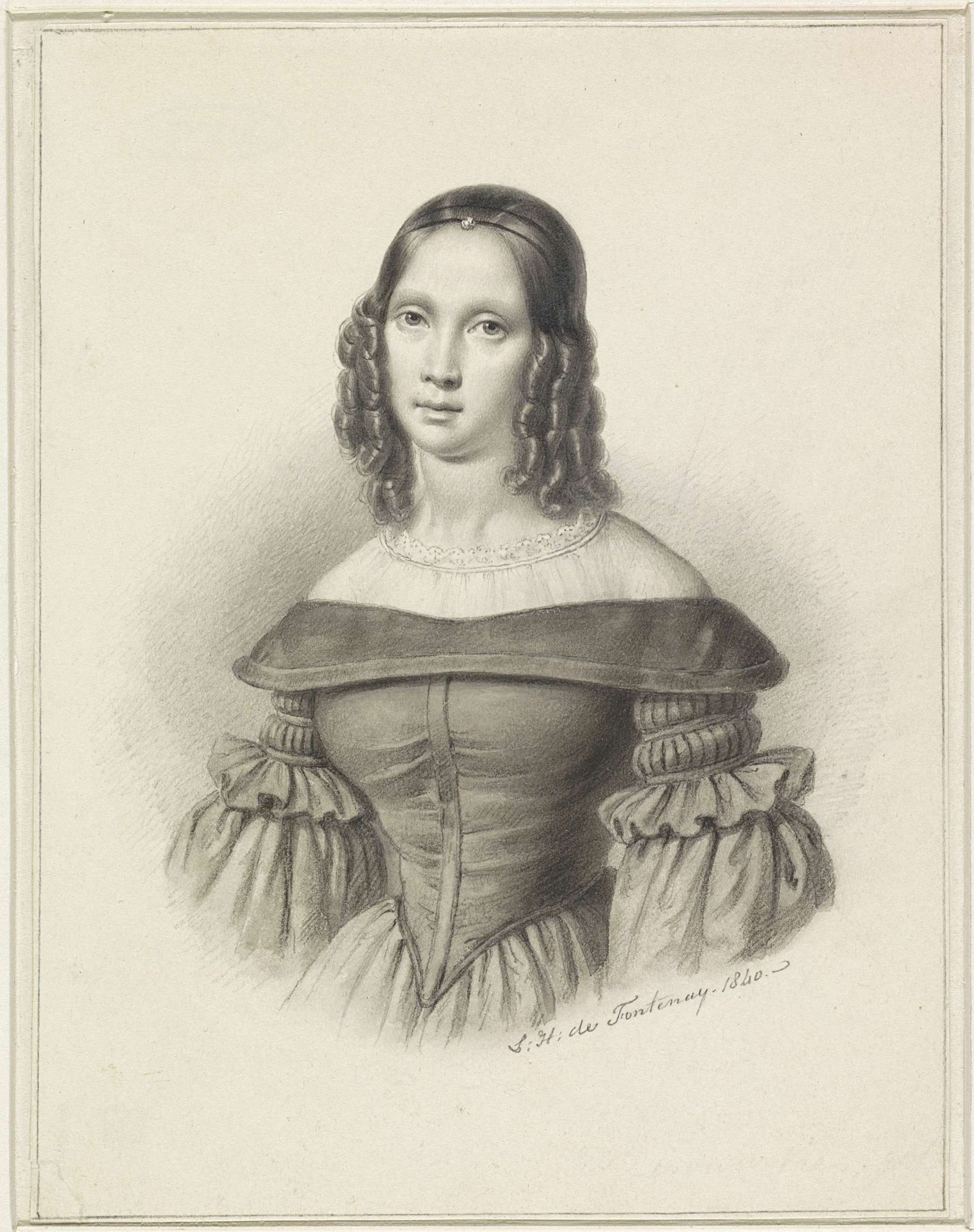 Portret van Elisabeth Alida Kiers by Louis Henri de Fontenay