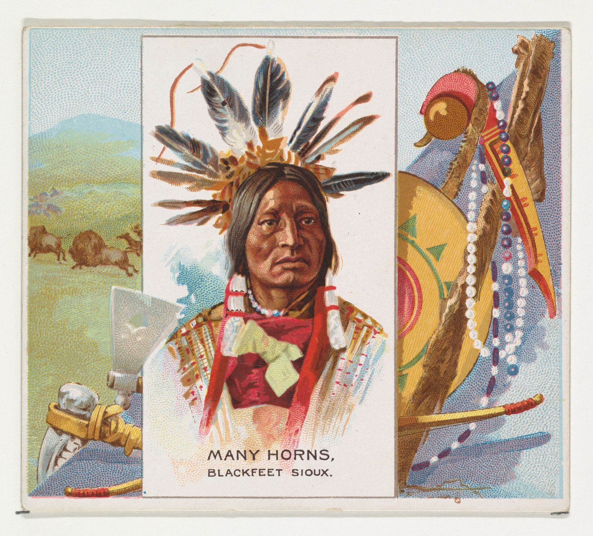 Many Horns, Blackfeet Sioux, from the American Indian Chiefs series (N36) for Allen & Ginter Cigarettes by Allen & Ginter