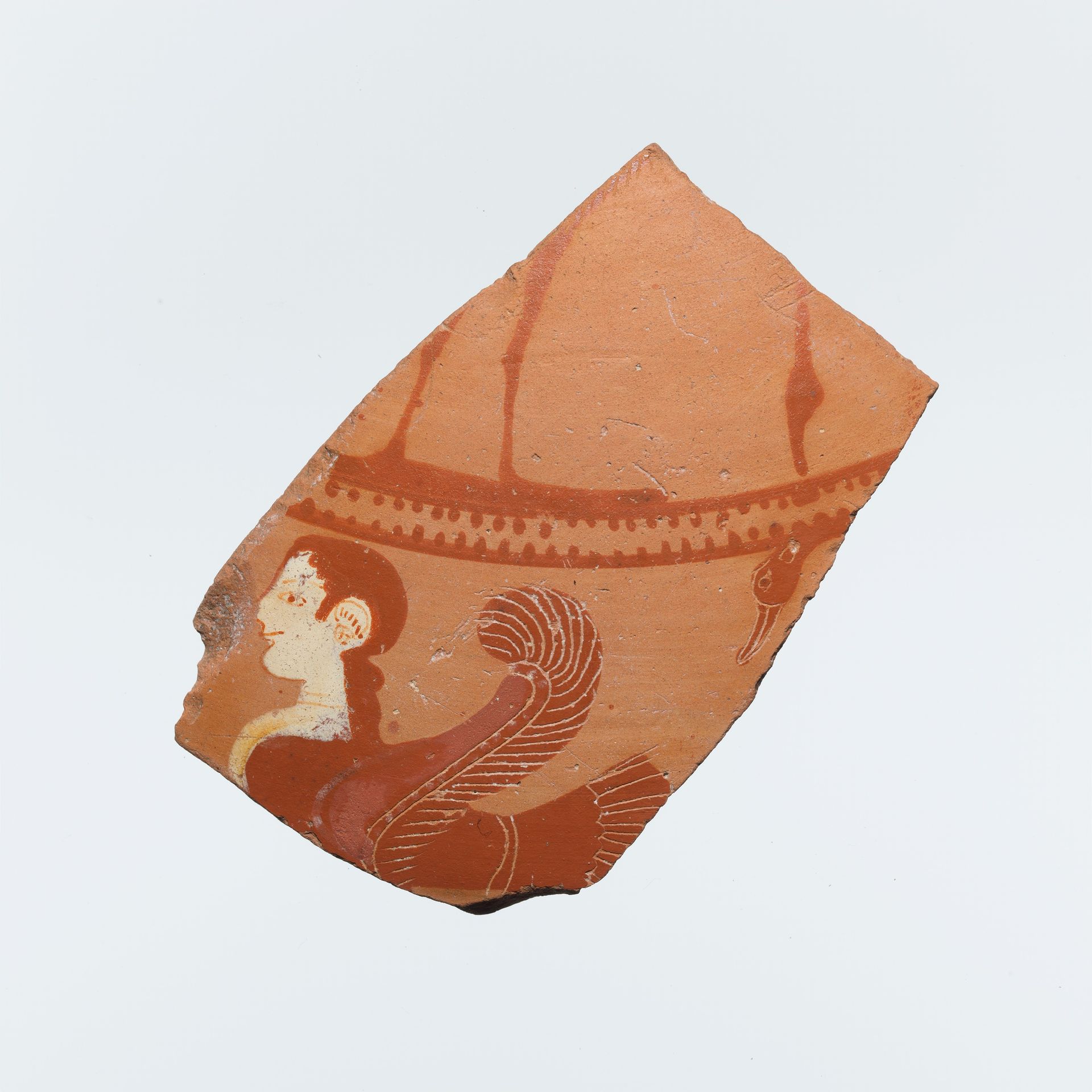 Fragment of a terracotta lid by Urla Group