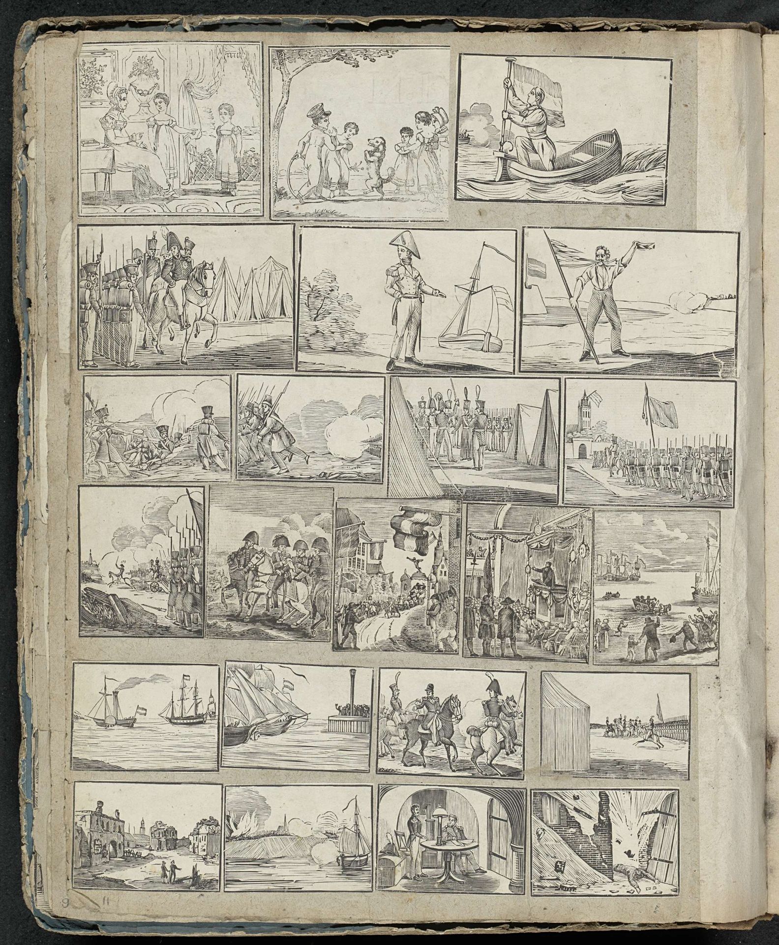 Albumblad met diverse voorstellingen by Alexander Cranendoncq