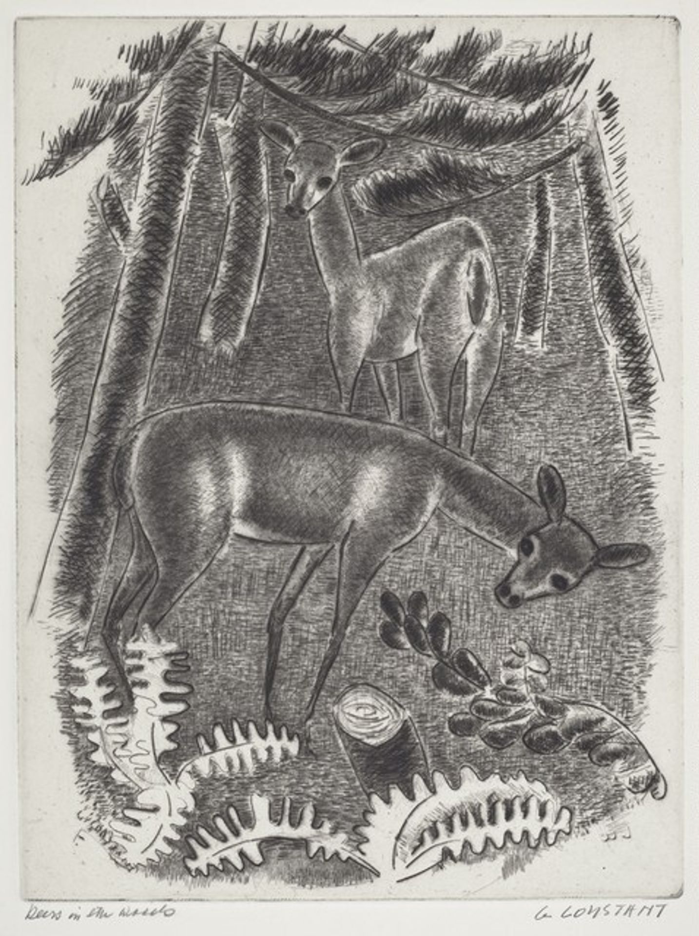 Deers in the Woods by George Constant
