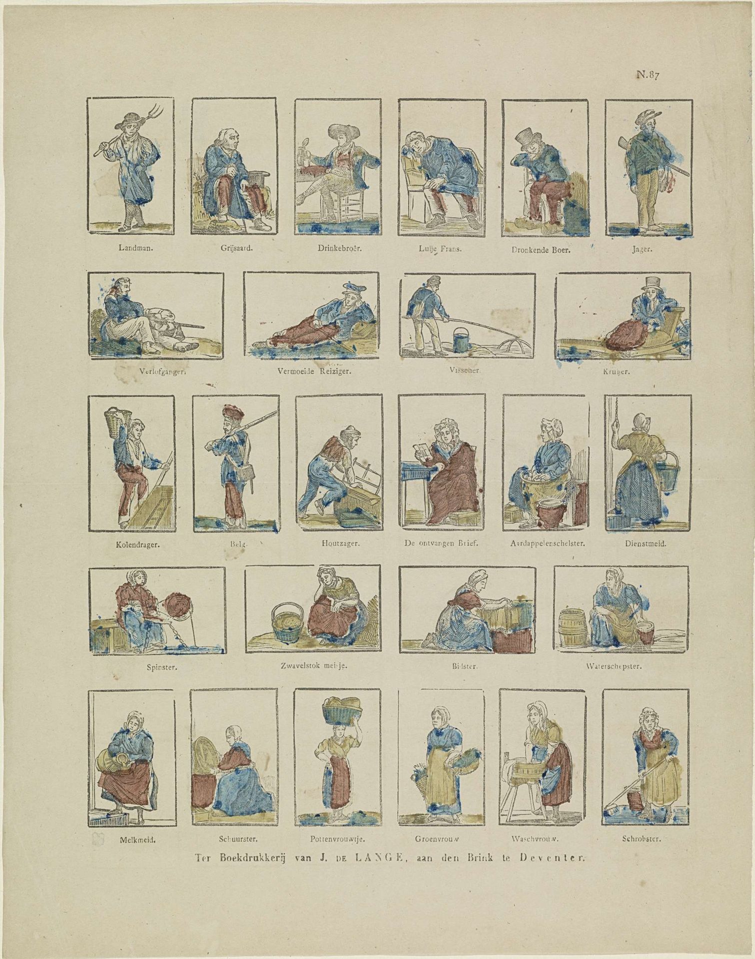 Figuren en beroepen by Jan de (II) Lange
