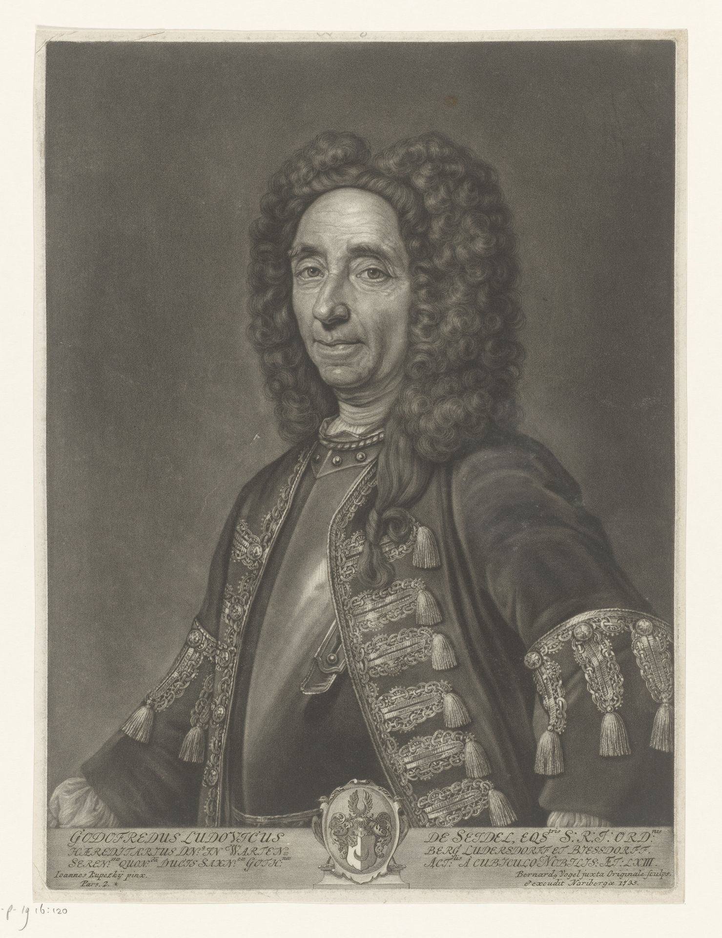Portret van Gottfried Ludwig von Seidel by Bernhard Vogel