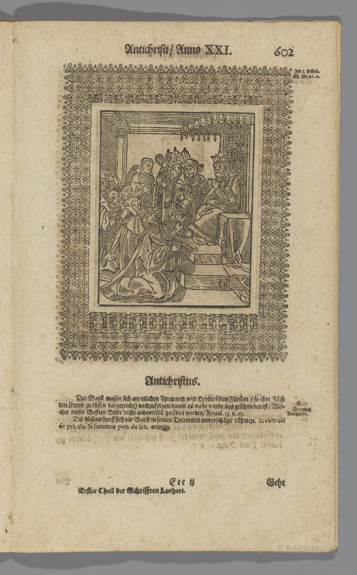 Keizer kust de voeten van de paus by Monogrammist GK (prentmaker 17e eeuw)