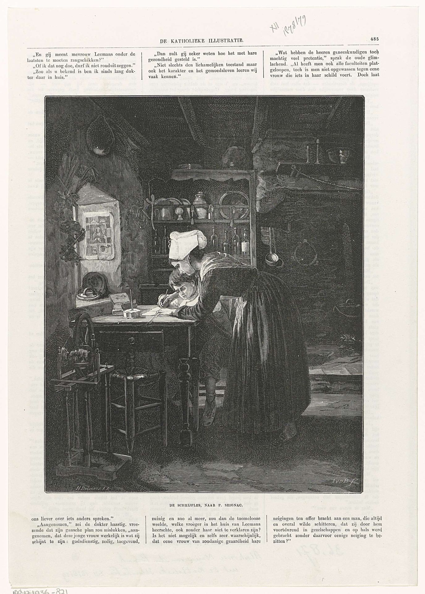 De schrijfles by Alphonse Marie van den Braak