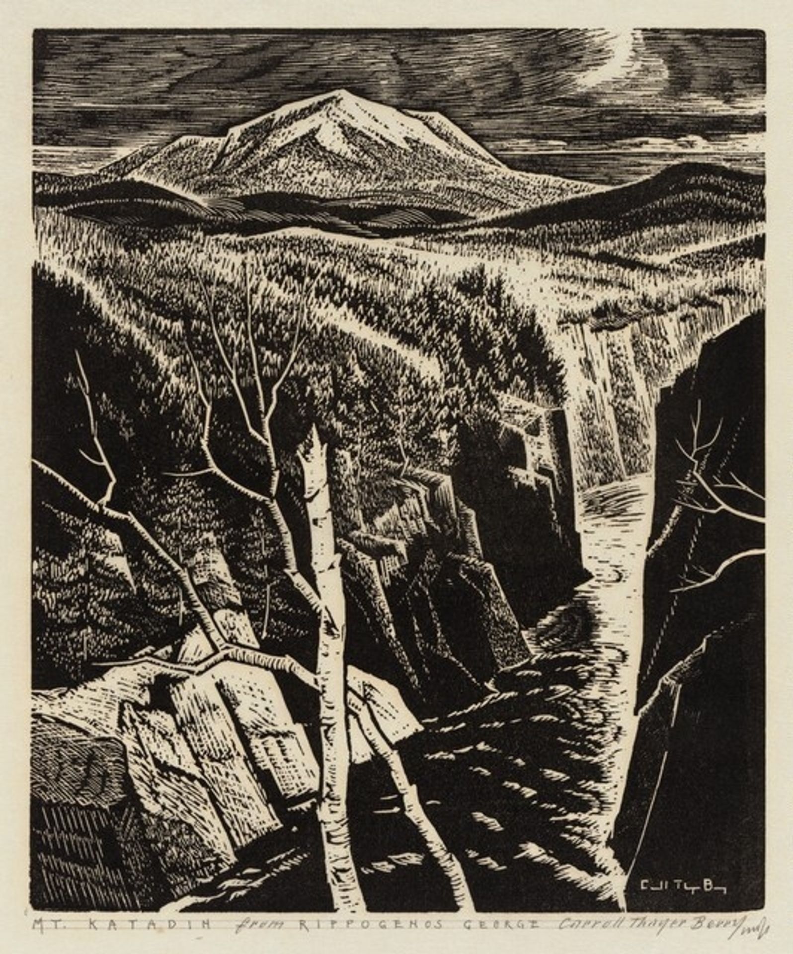 Mt. Katahdin - from Ripogenos Gorge by Carroll Thayer Berry