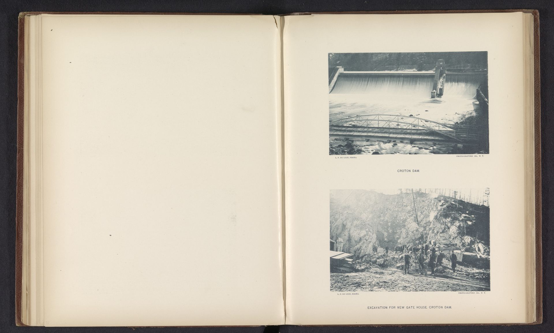 ['Croton Dam', 'Excavation for new gate house Croton Dam'] by P. de Luze