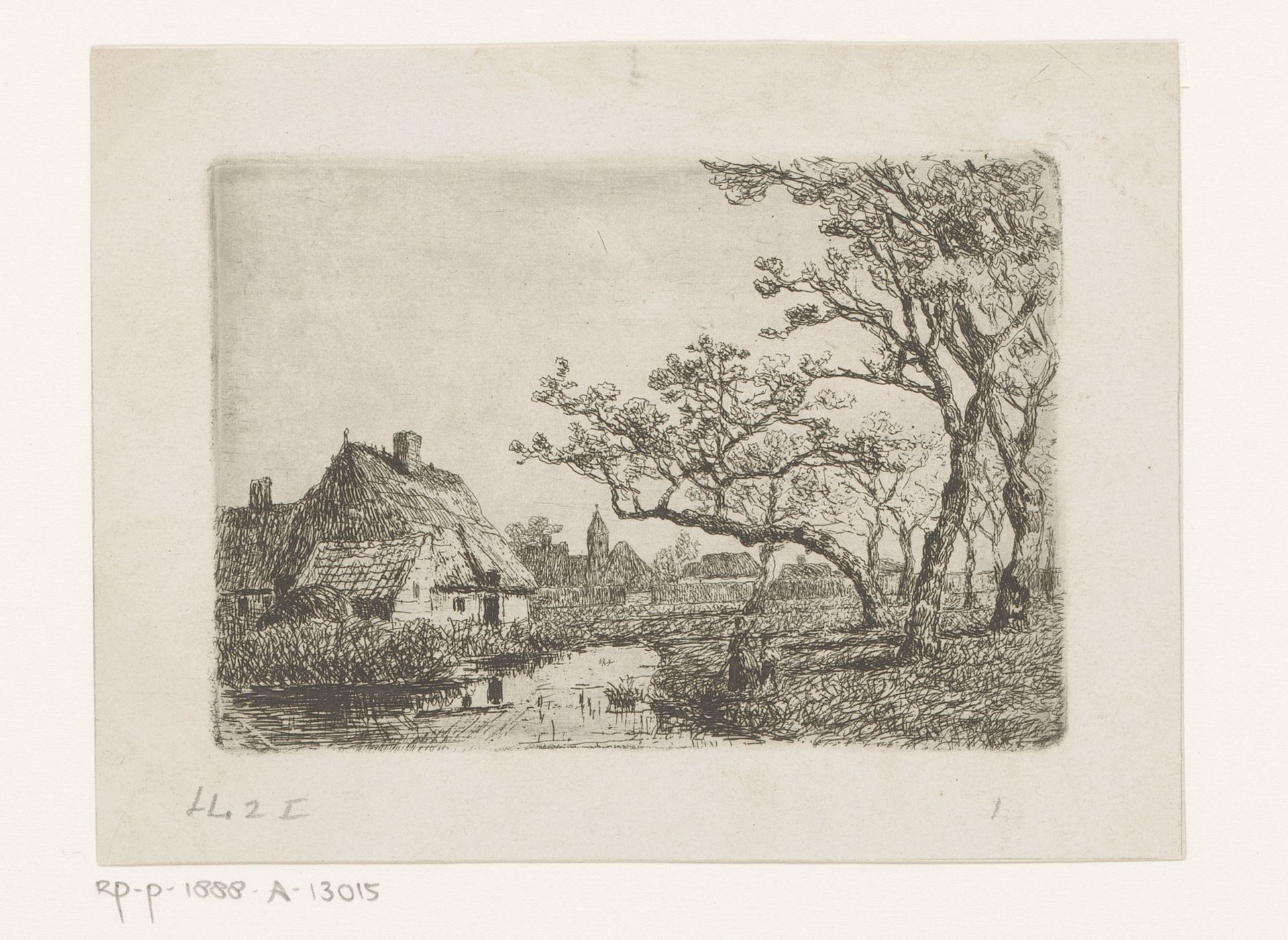 Gezicht op een dorp in Oost-Vlaanderen by Jean Pierre François Lamorinière