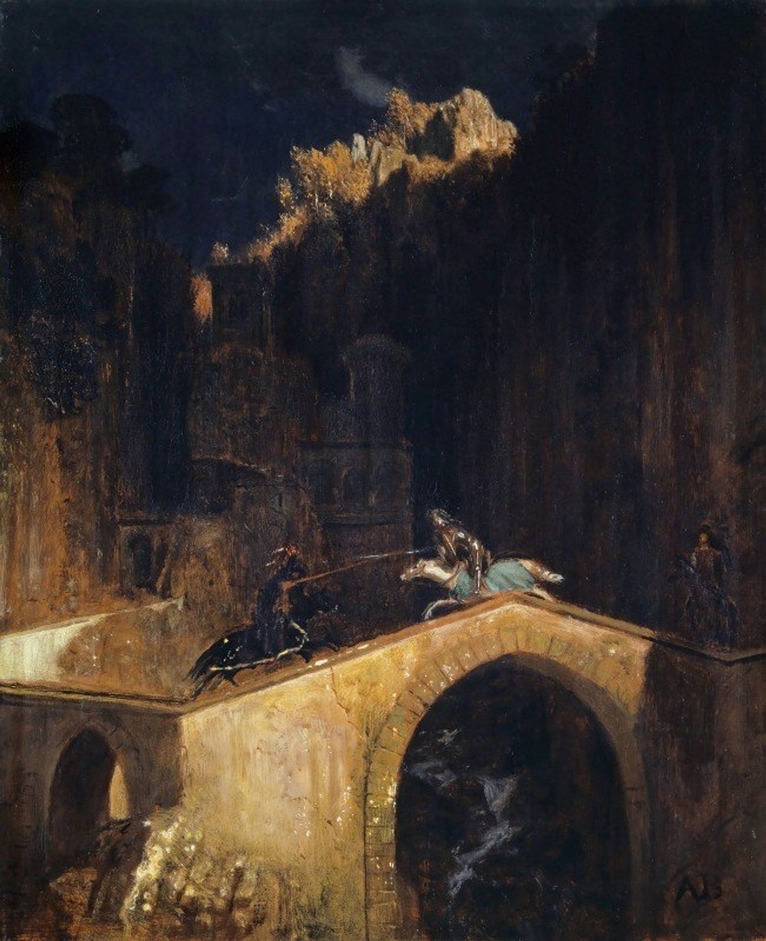The Fight on the Bridge by Arnold Böcklin