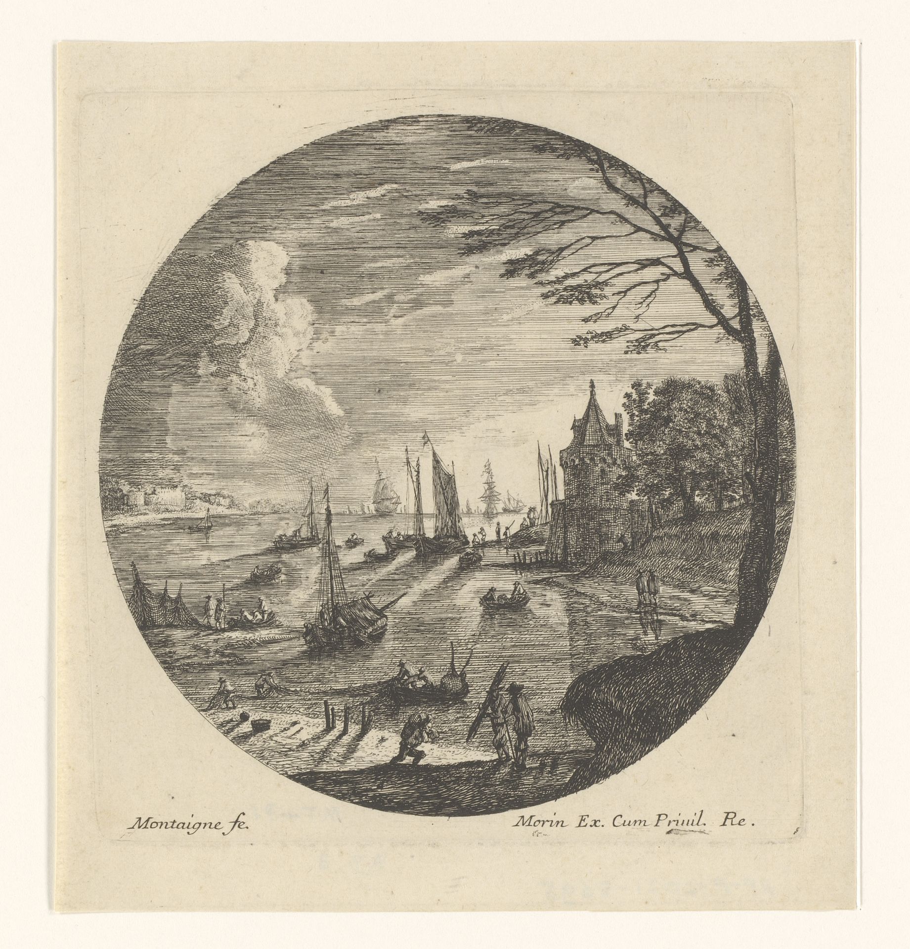 Havengezicht met zonsondergang by Matthieu van Plattenberg