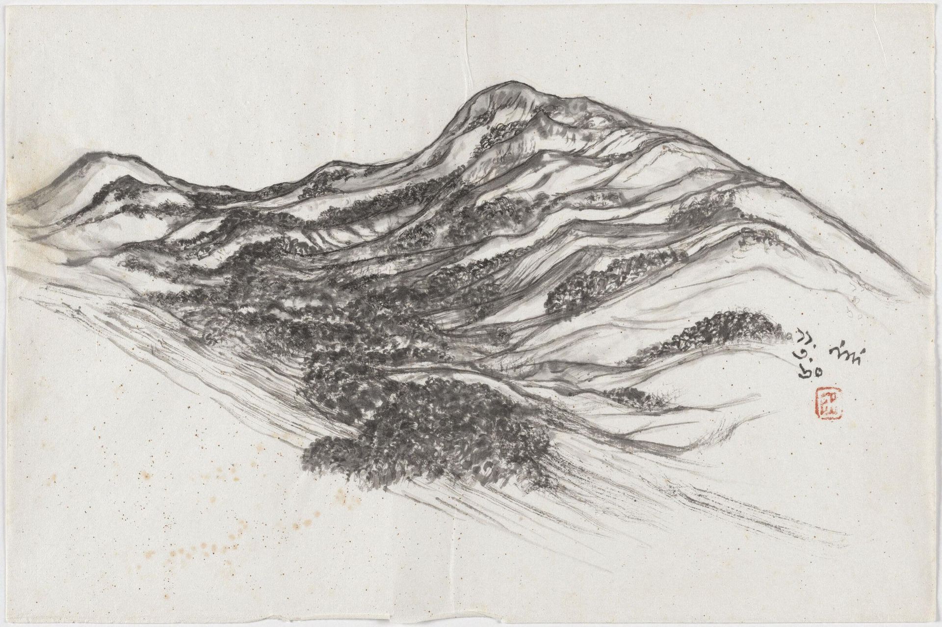 Untitled (Hill with Shrubs) by Nandalal Bose