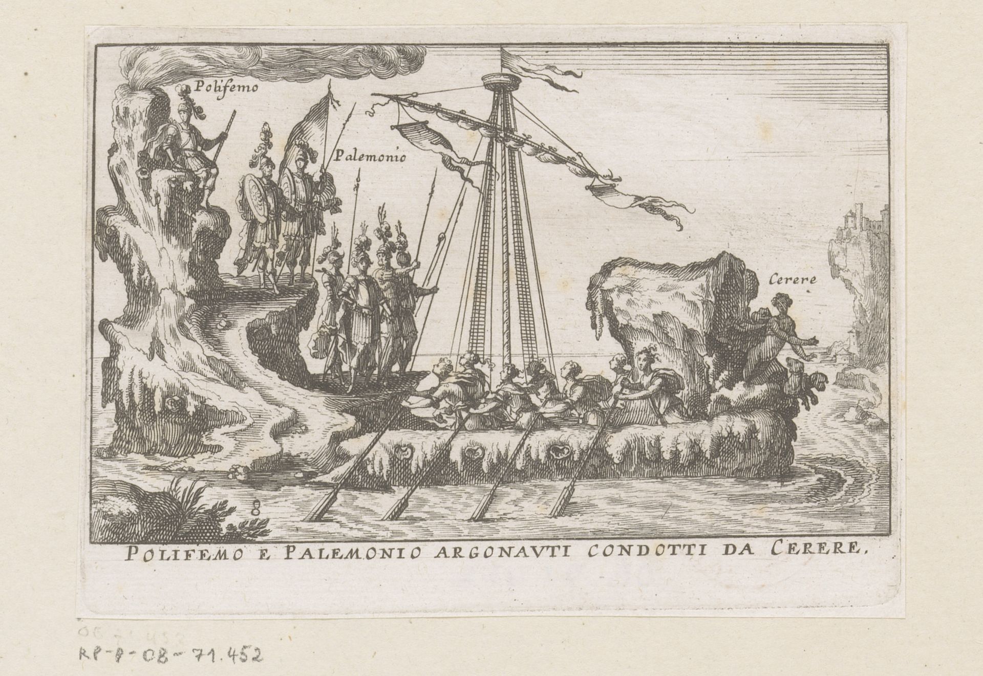Schip gemaakt van vulkanisch gesteente met Ceres en Argonauten by Anonymous