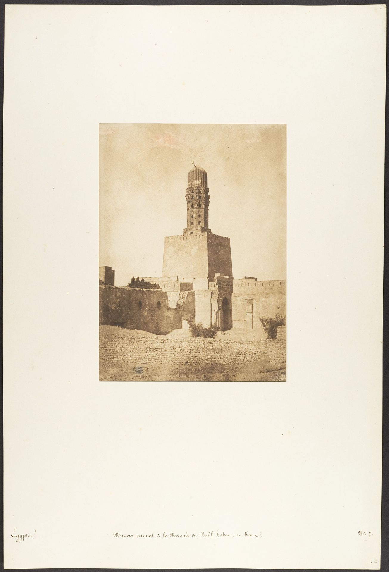 Minaret oriental de la Mosquée du Khalif Hakem, au Kaire by Maxime Du Camp