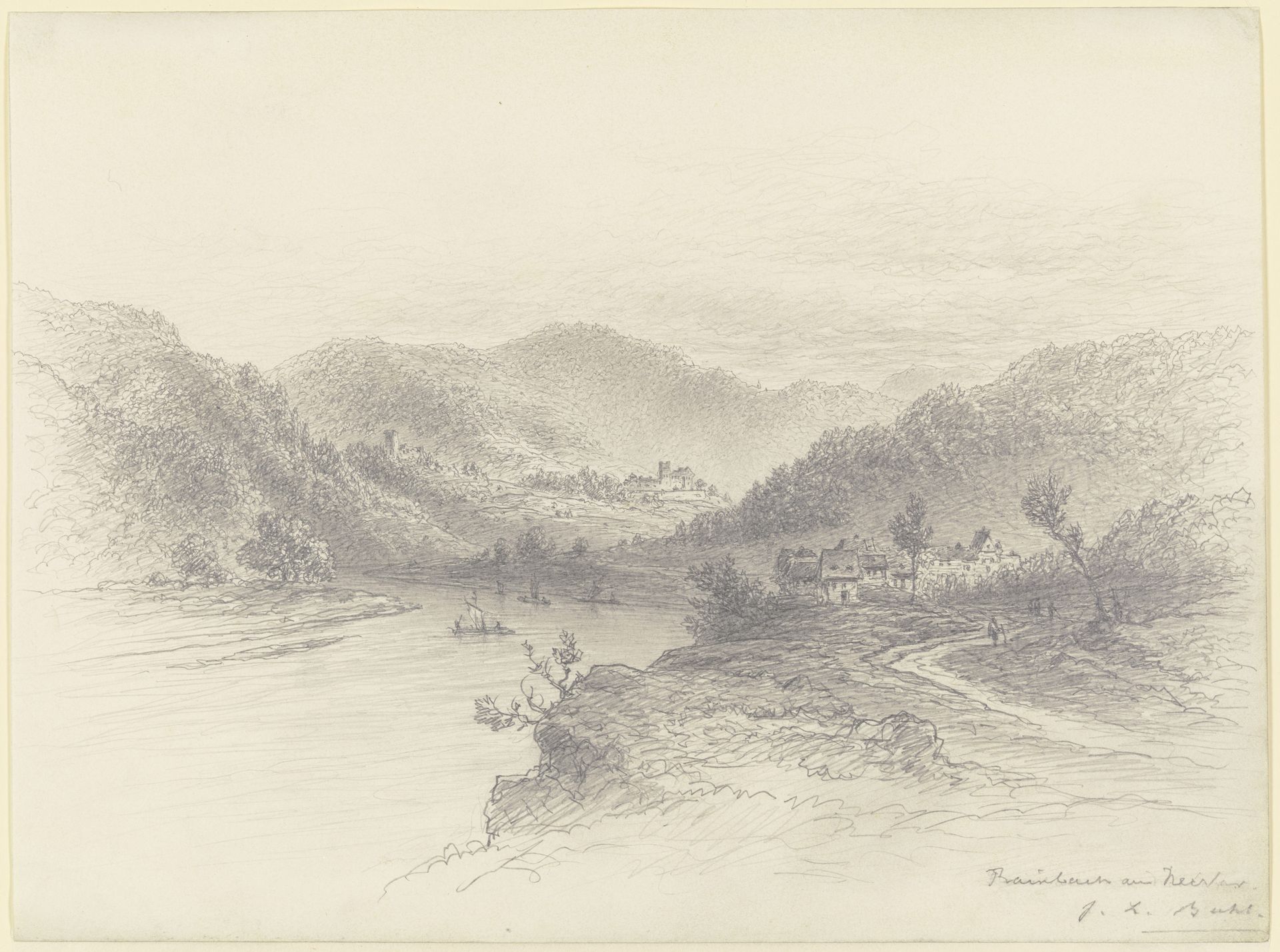 Ansicht von Rainbach am Neckar by Jakob Ludwig Buhl