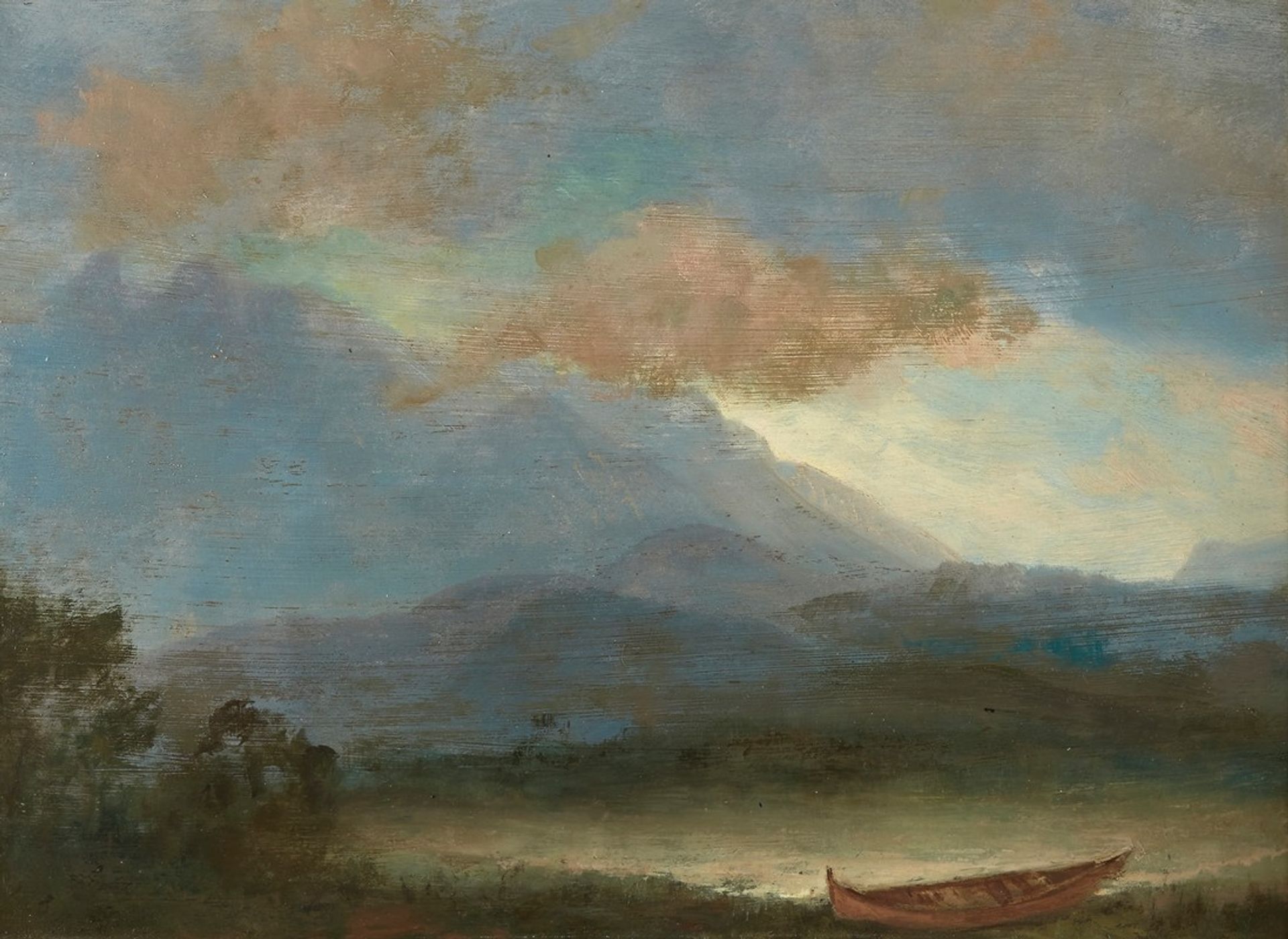 Indian Canoe at Lakeside by Albert Bierstadt