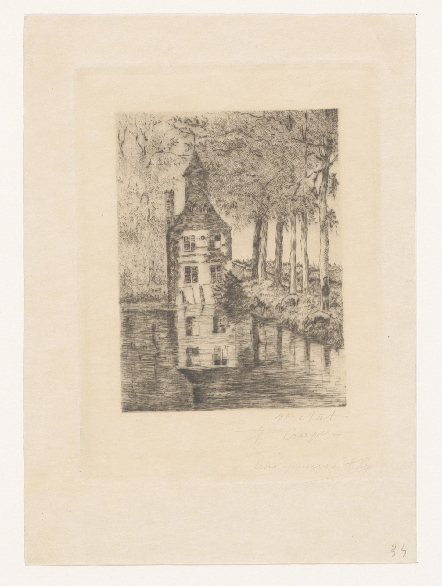 Oud kasteel aan het water by Pol Craps