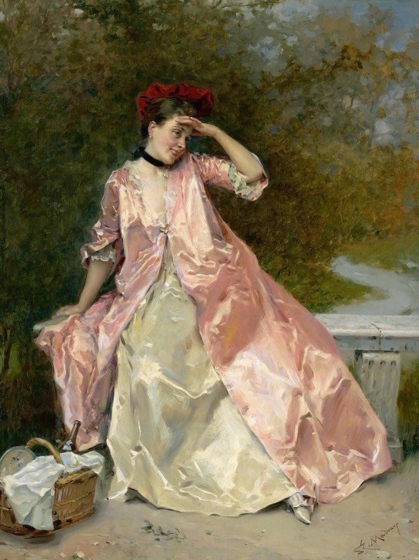 Woman With A Picnic Basket by Raimundo de Madrazo