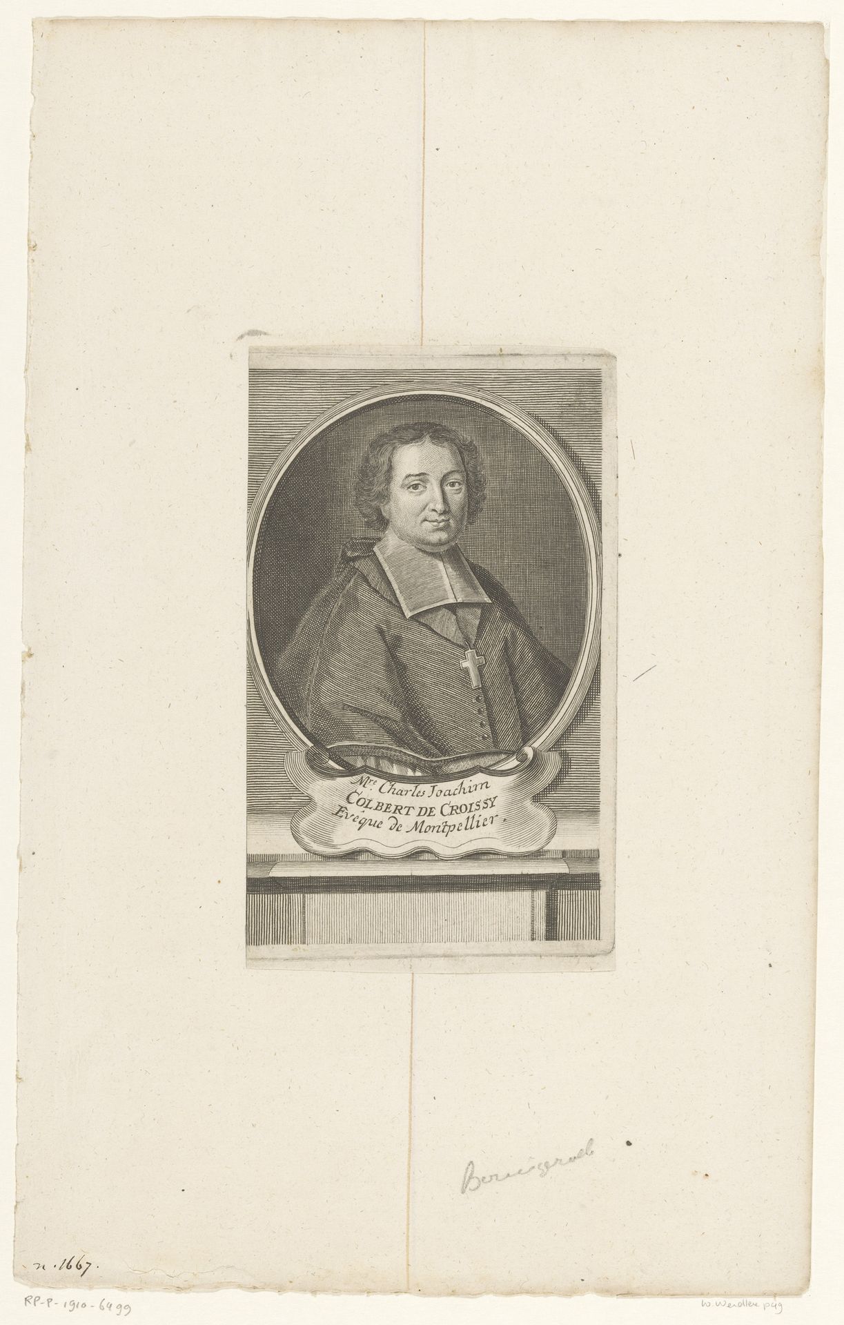 Portret van Charles Colbert de Croissy, bisschop van Montpellier by Martin Bernigeroth