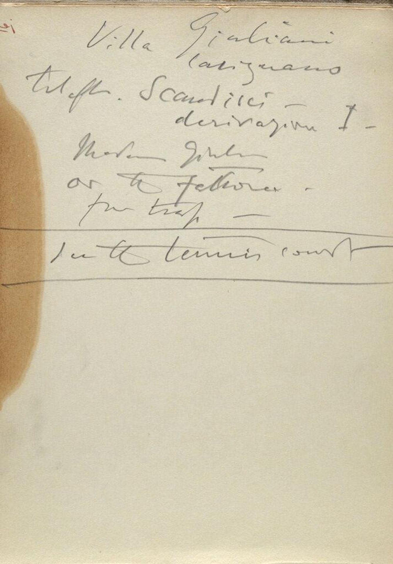 Inscription (recto and verso) by John Singer Sargent
