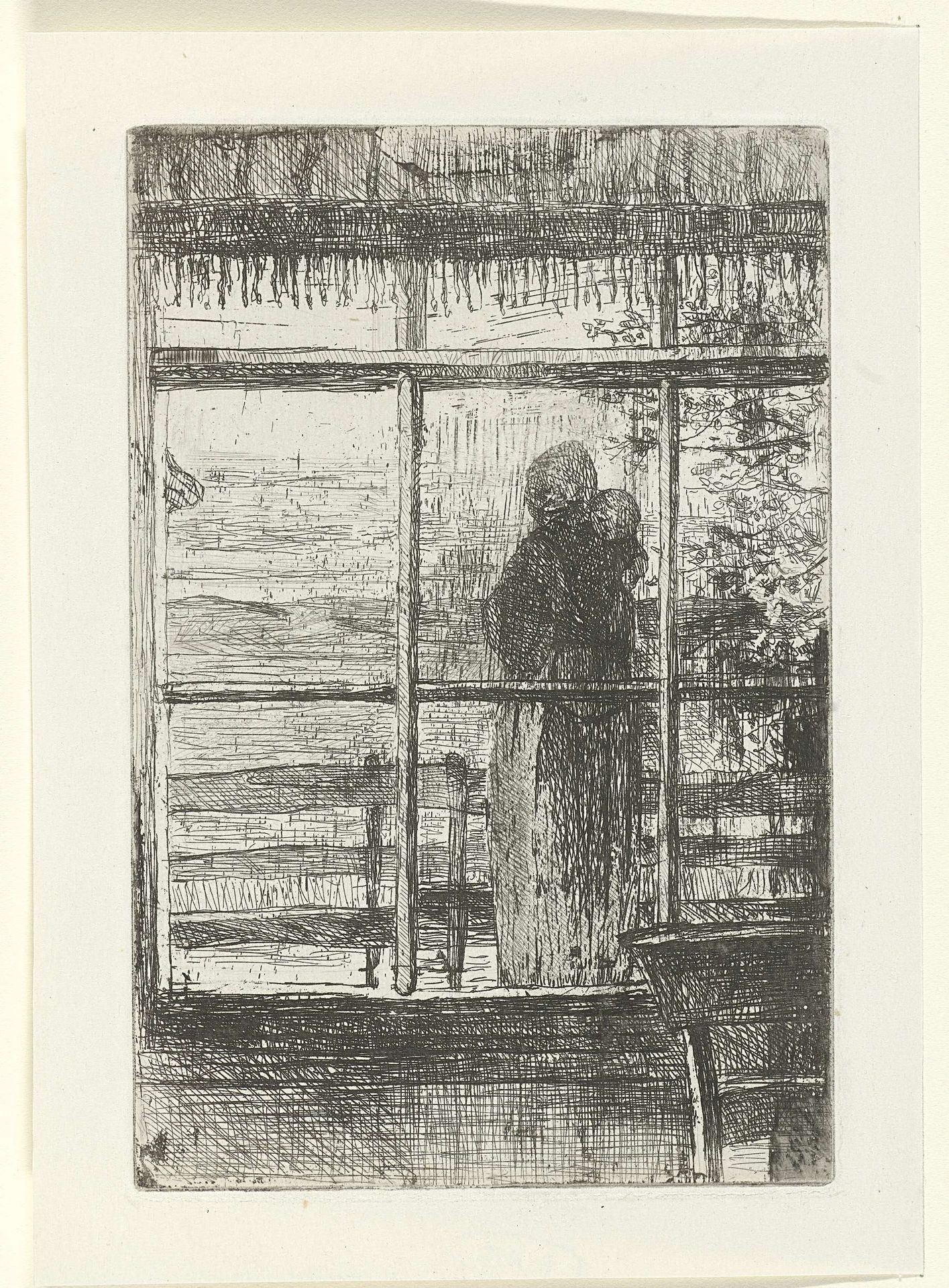 Wachtende vrouw met kind by Jozef Israëls