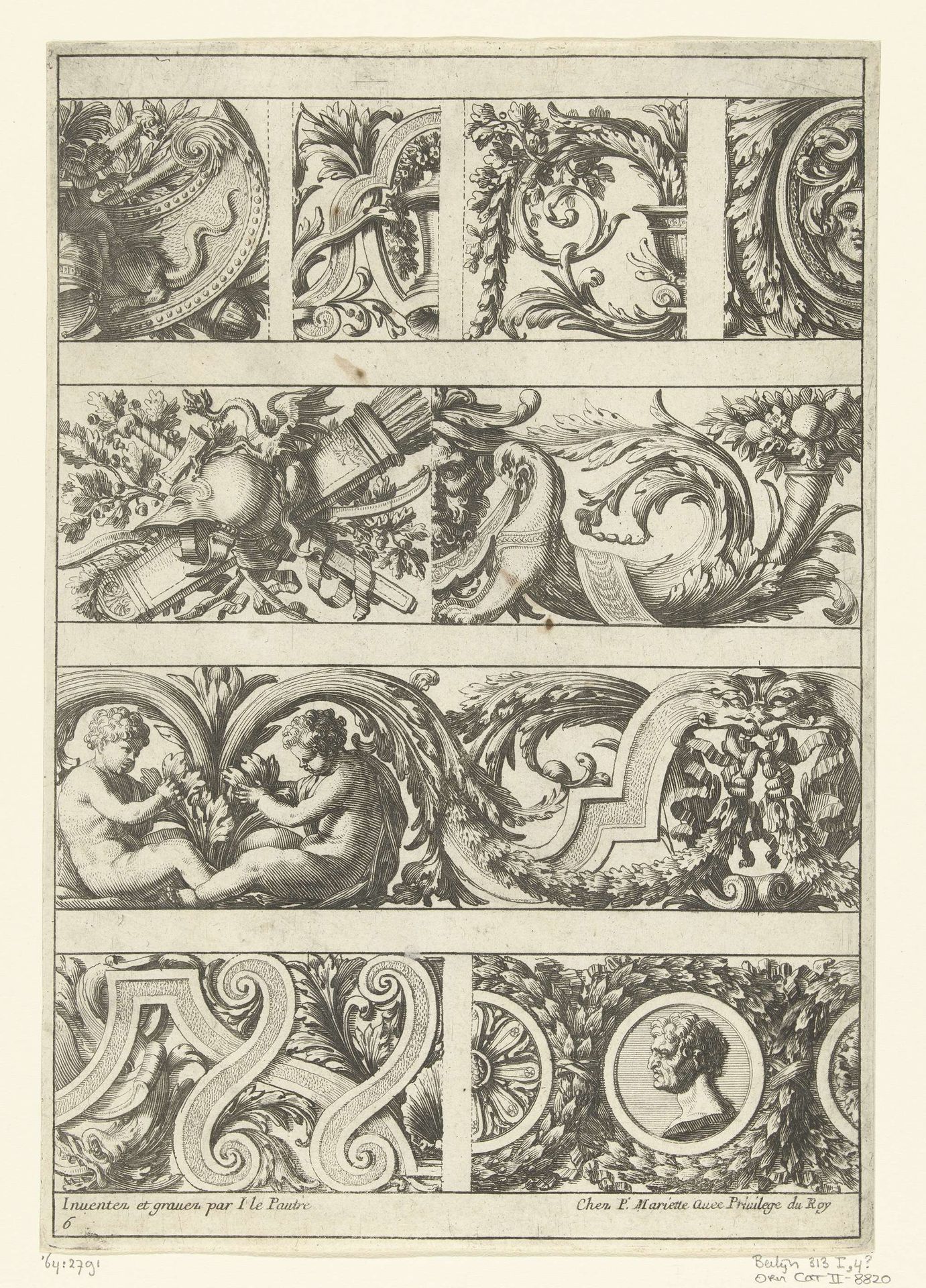 Vier rijen friezen by Jean Lepautre