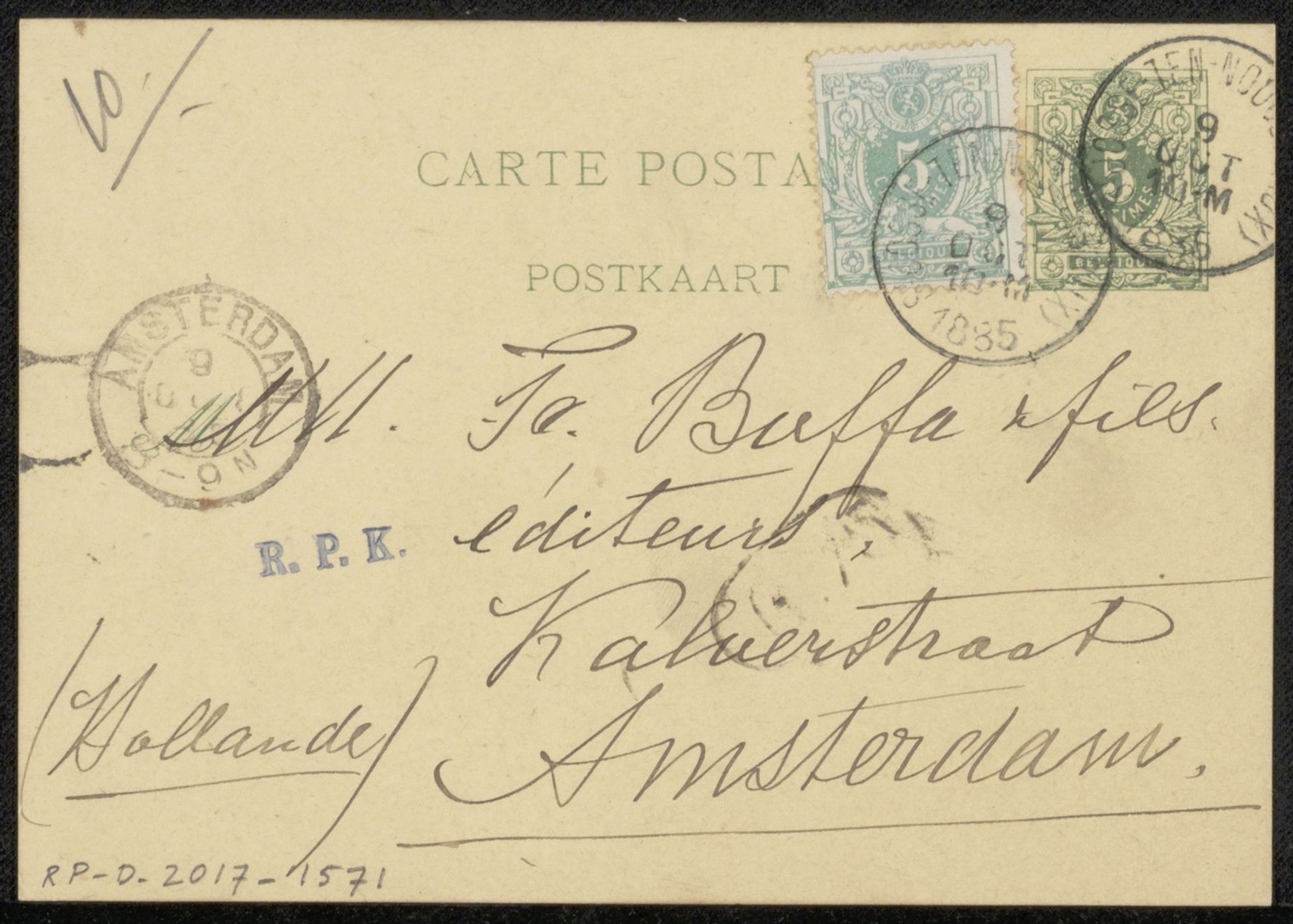 Briefkaart aan Frans Buffa en Zonen by Willem Roelofs