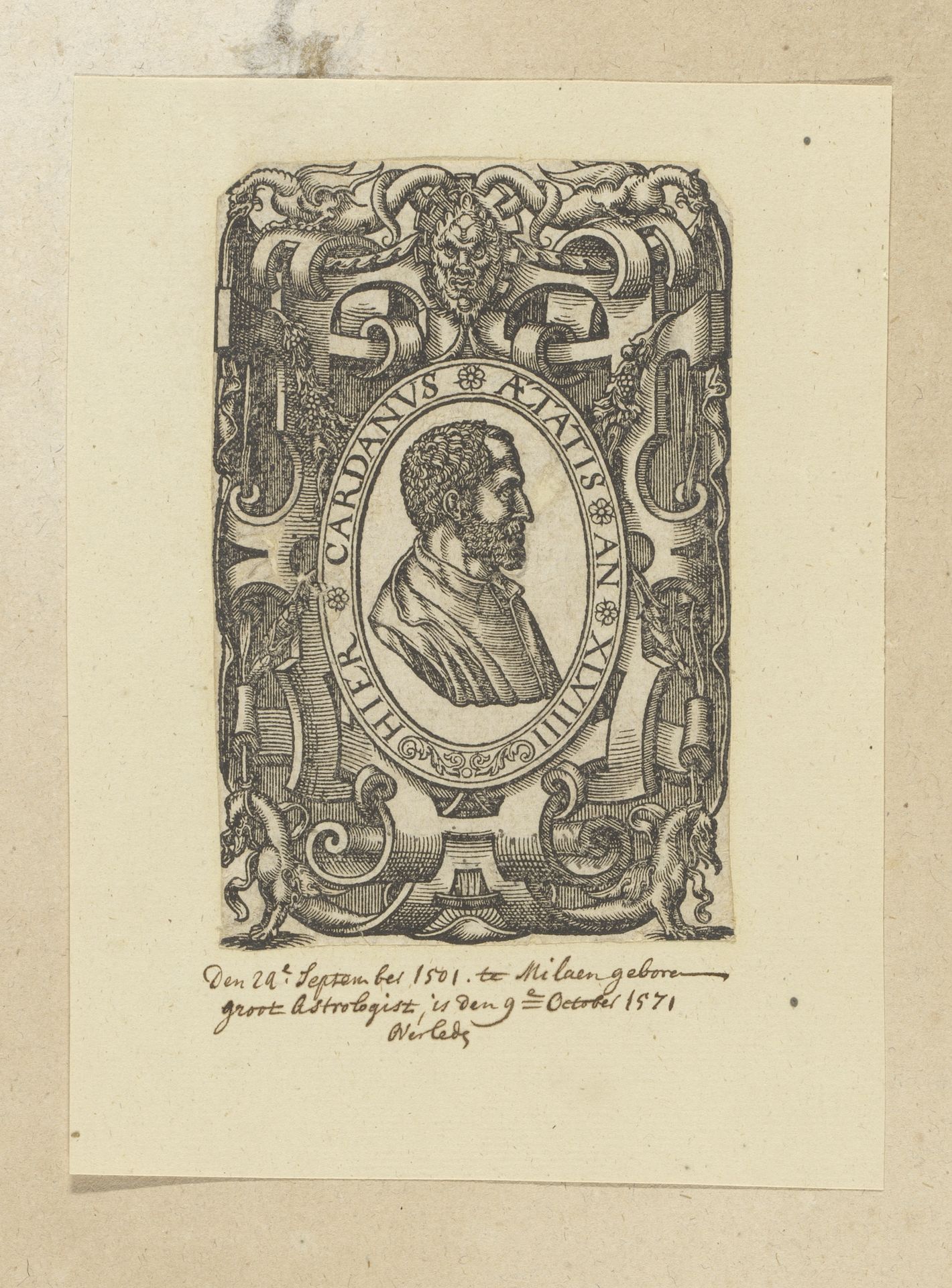 Portret van Girolamo Cardano op 49-jarige leeftijd by Anonymous
