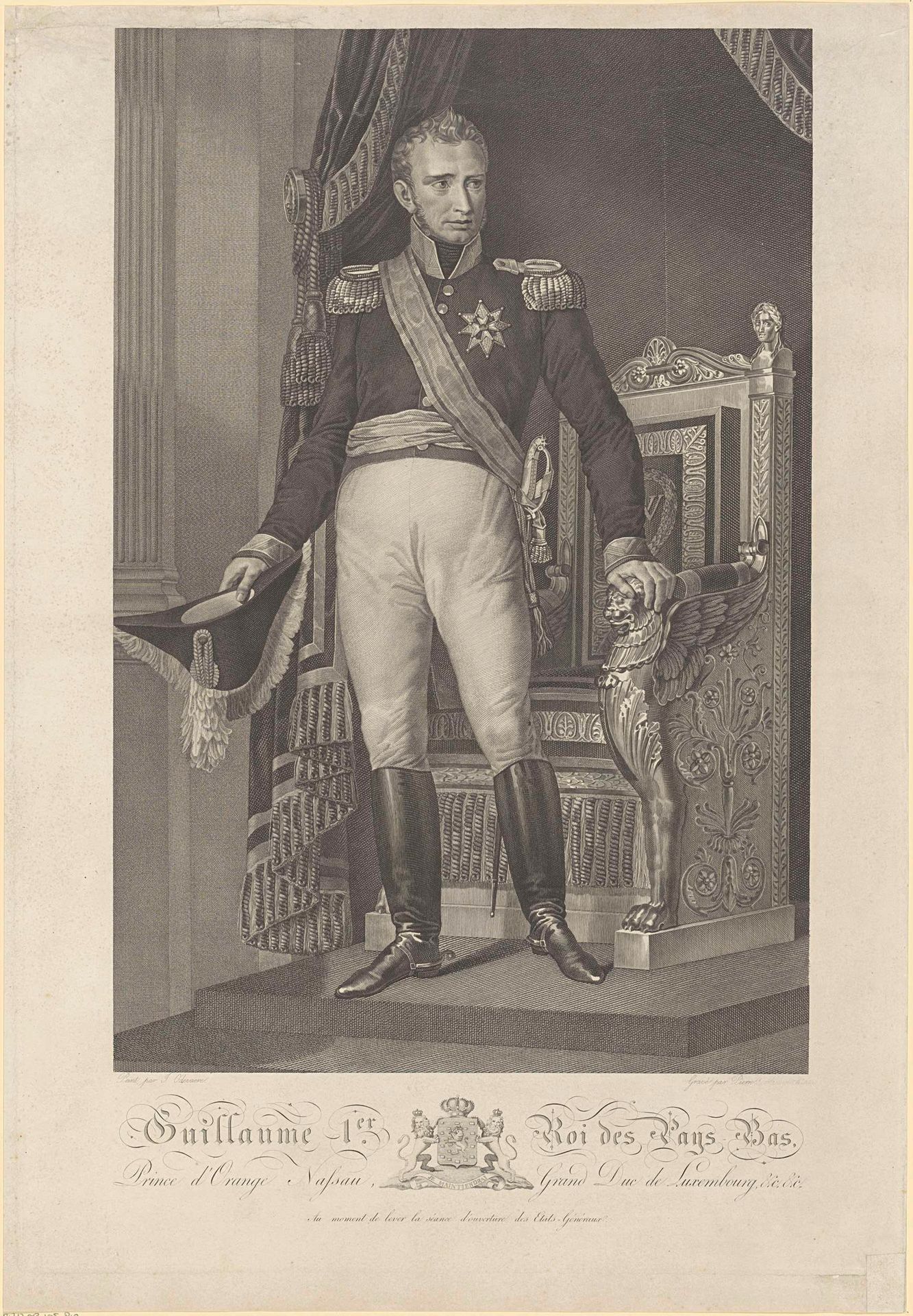 Portret van Willem I Frederik, koning der Nederlanden by Pieter Jan de Vlamynck