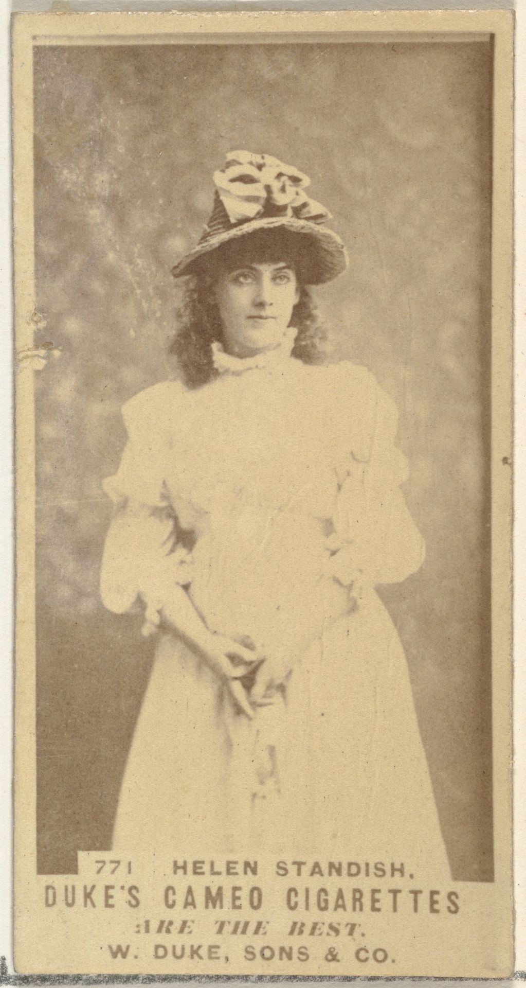 Card Number 771, Helen Standish, from the Actors and Actresses series (N145-5) issued by Duke Sons & Co. to promote Cameo Cigarettes by W. Duke, Sons & Co.